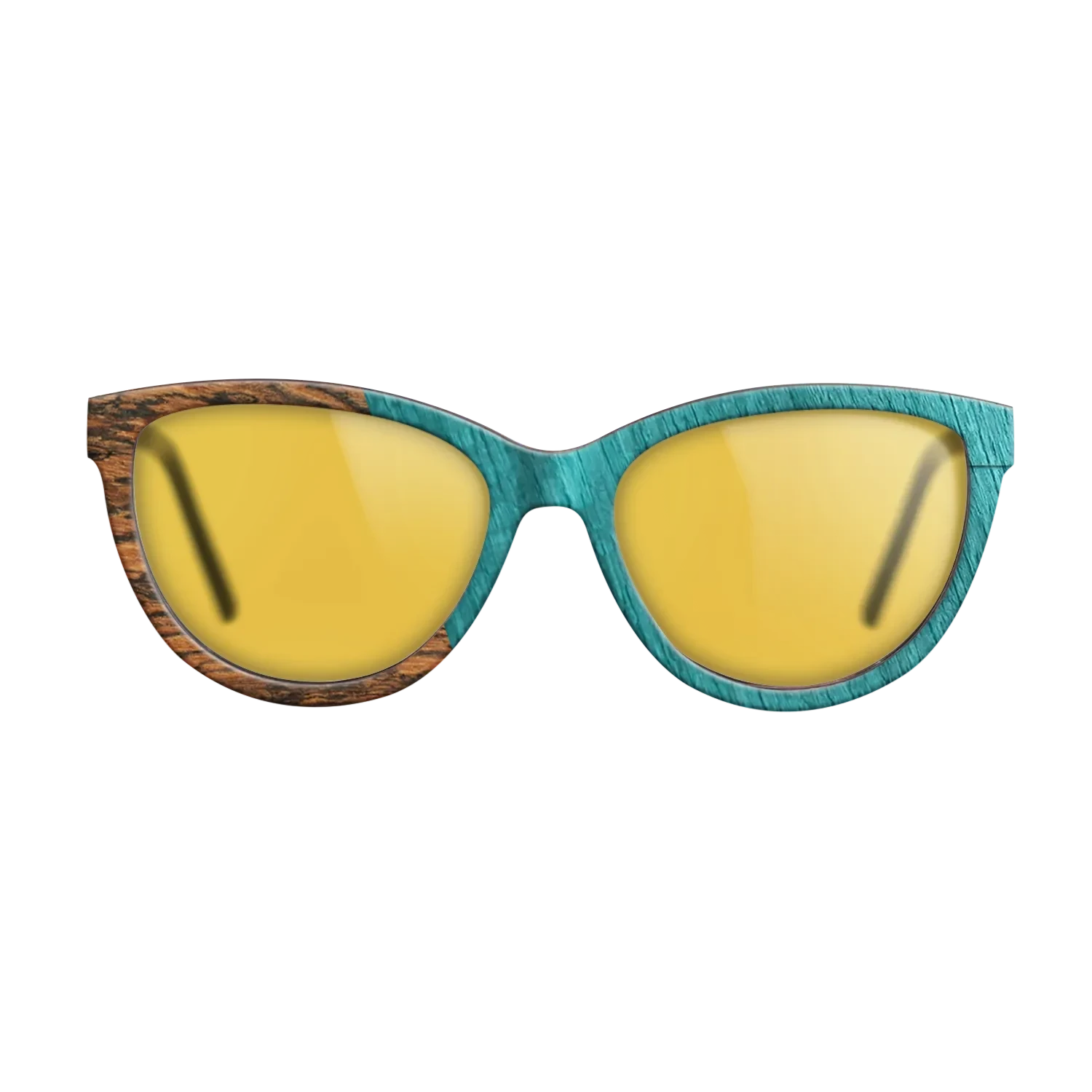 Wenge,Bocote,Poplar Dyed: Turquoise: Angle Cut - The Maiden - Cat - SIRIS wood optic