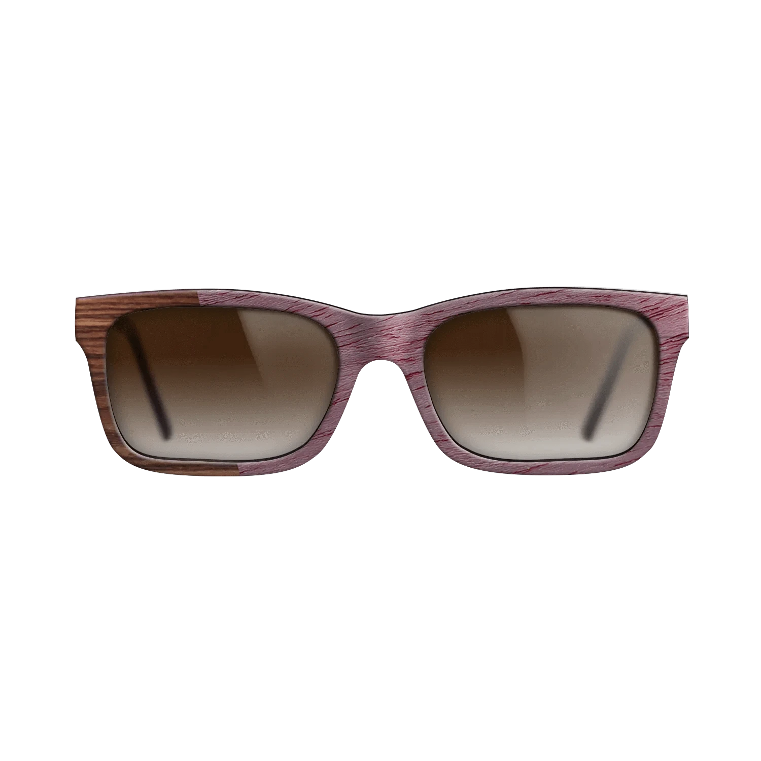 Walnut Claro Dark,Purpleheart,Santos Rosewood Dark: Angle Cut - The Sage - Rectangle - SIRIS wood optic