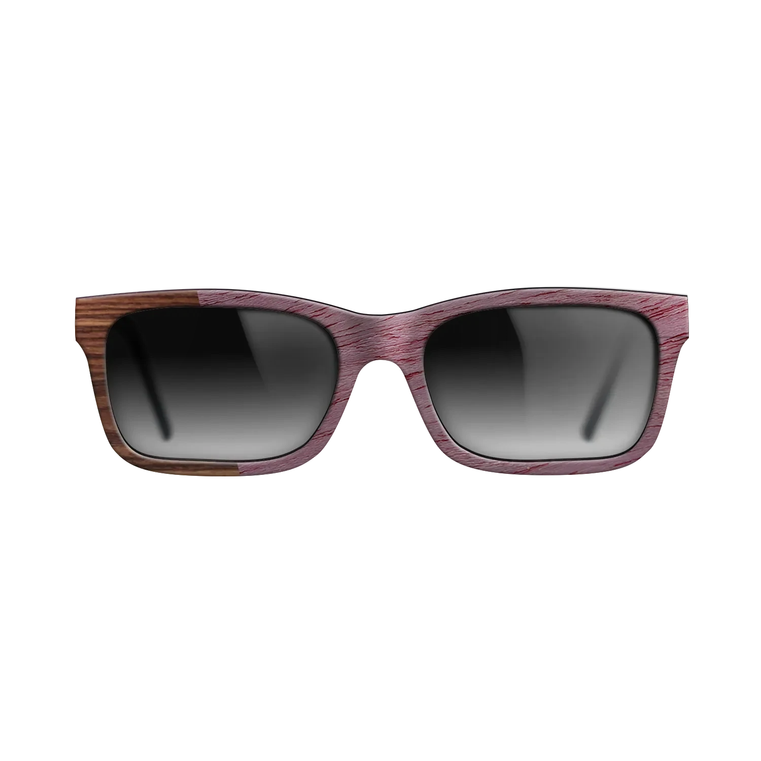 Walnut Claro Dark,Purpleheart,Santos Rosewood Dark: Angle Cut - The Sage - Rectangle - SIRIS wood optic