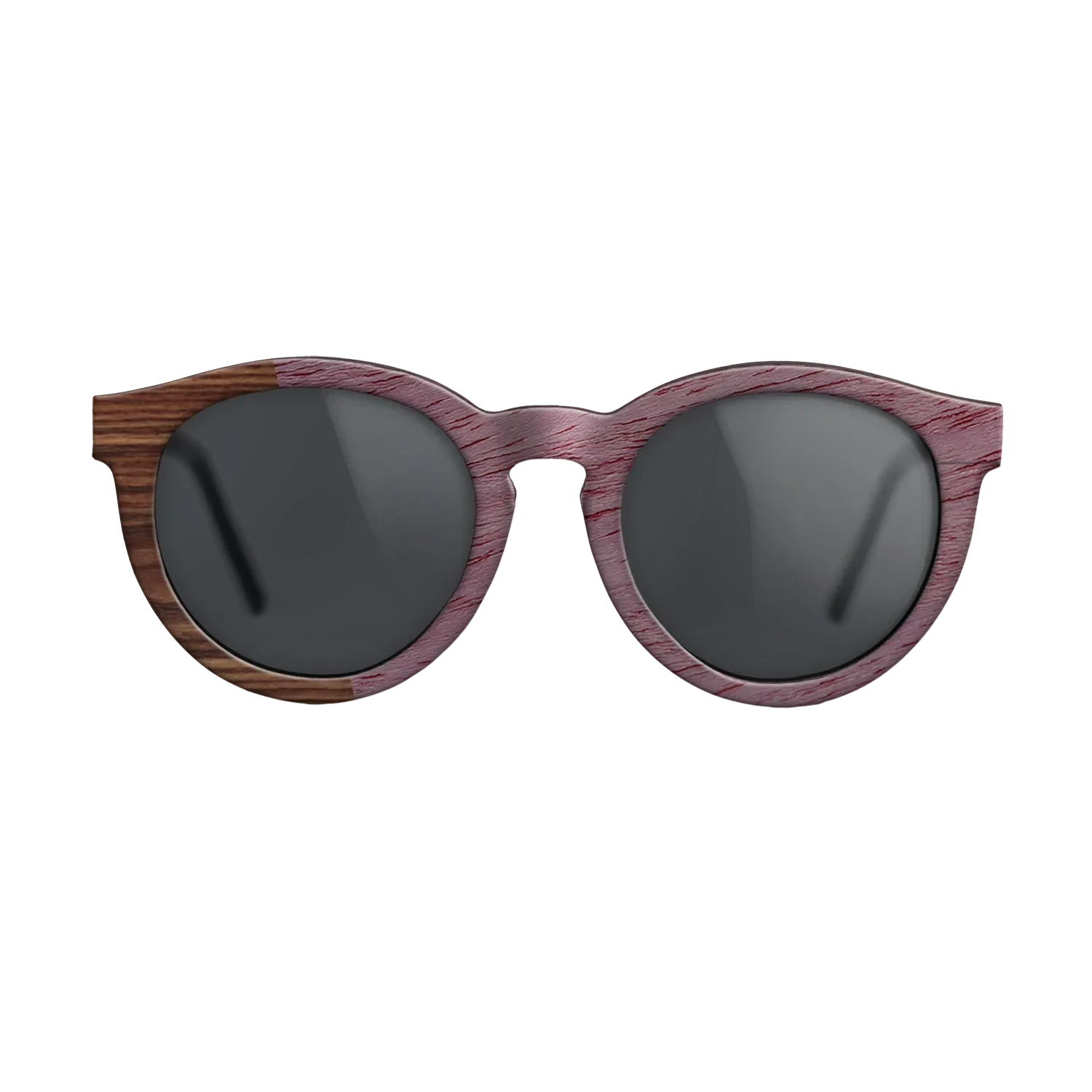 Walnut Claro Dark,Purpleheart,Santos Rosewood Dark: Angle Cut - The Rebel - Round - SIRIS wood optic