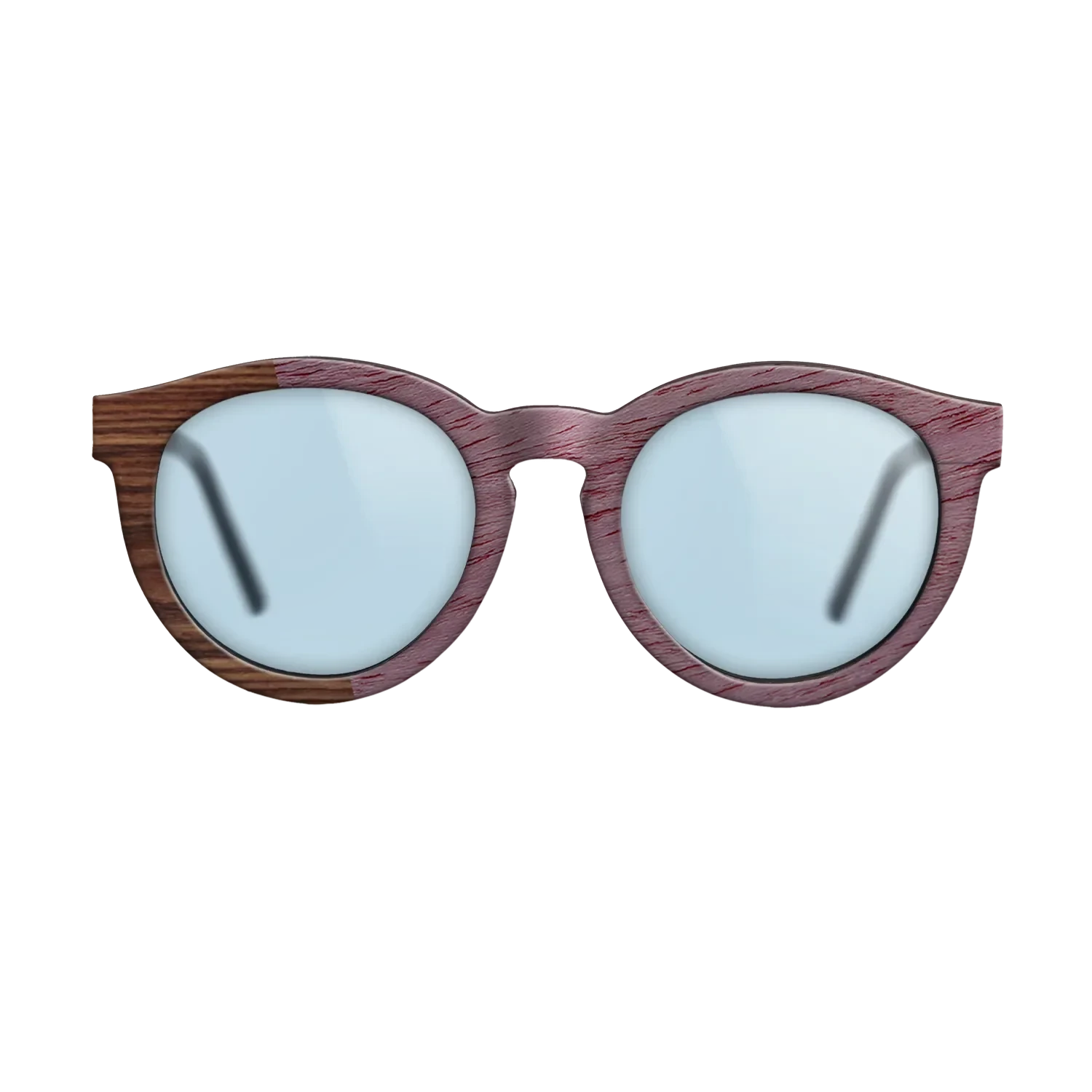Walnut Claro Dark,Purpleheart,Santos Rosewood Dark: Angle Cut - The Rebel - Round - SIRIS wood optic