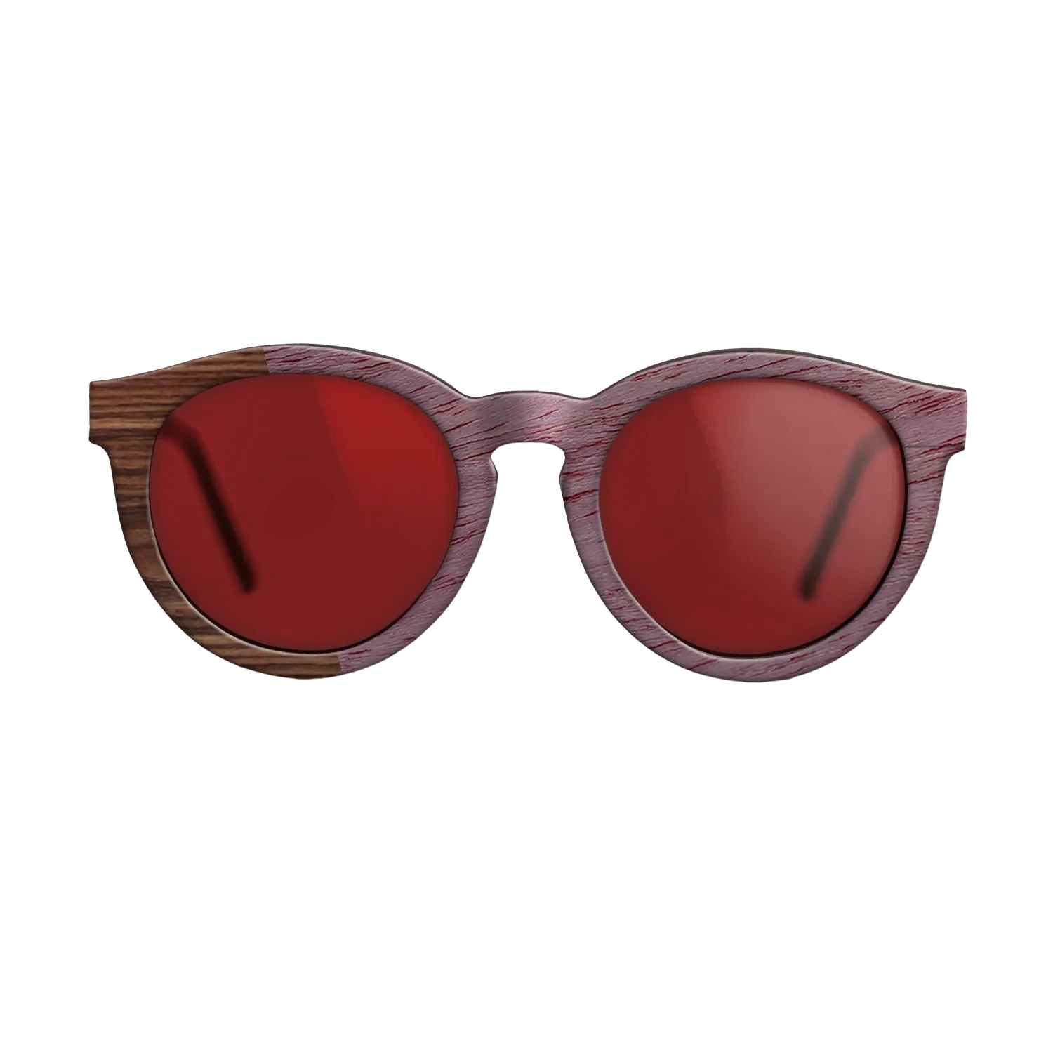 Walnut Claro Dark,Purpleheart,Santos Rosewood Dark: Angle Cut - The Rebel - Round - SIRIS wood optic