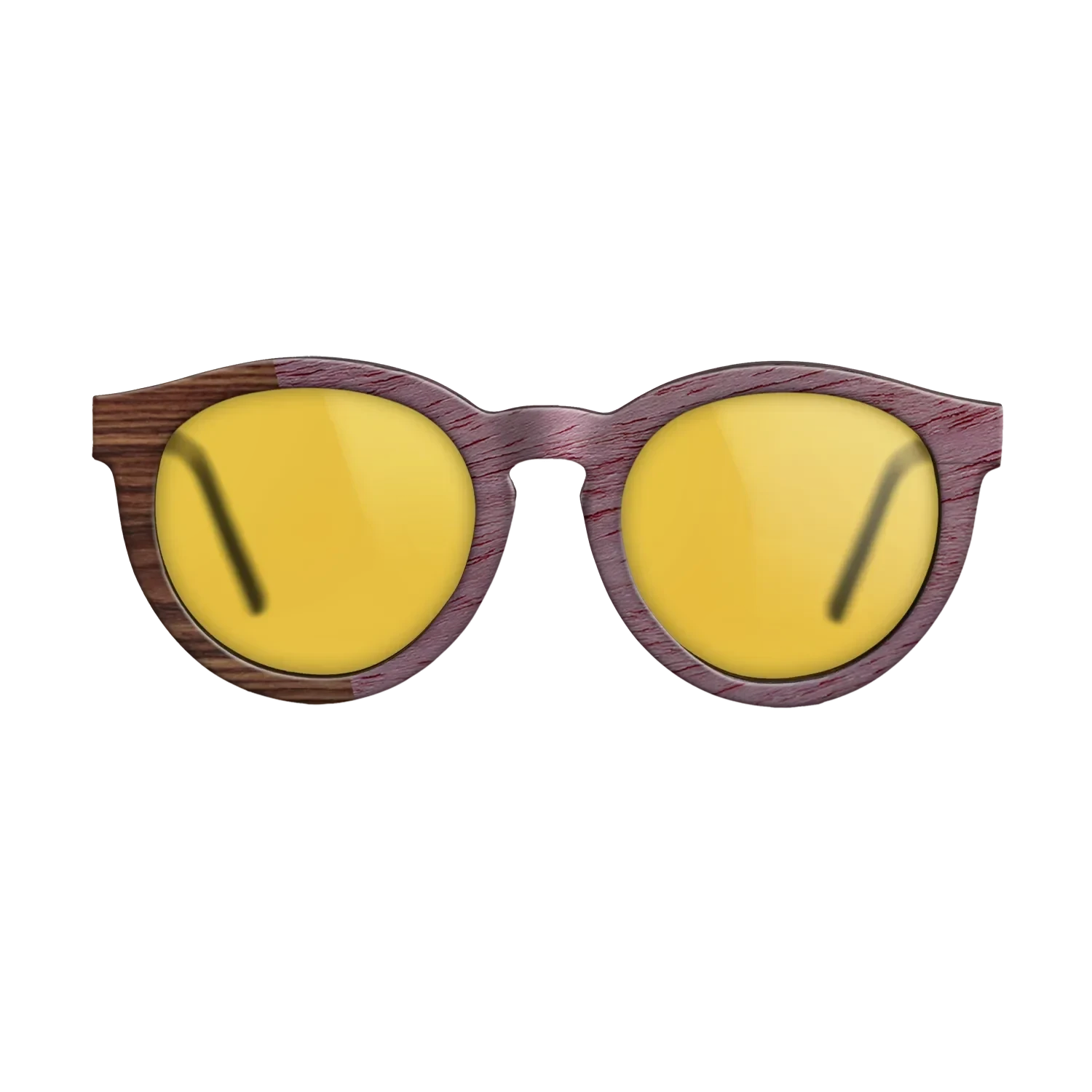 Walnut Claro Dark,Purpleheart,Santos Rosewood Dark: Angle Cut - The Rebel - Round - SIRIS wood optic