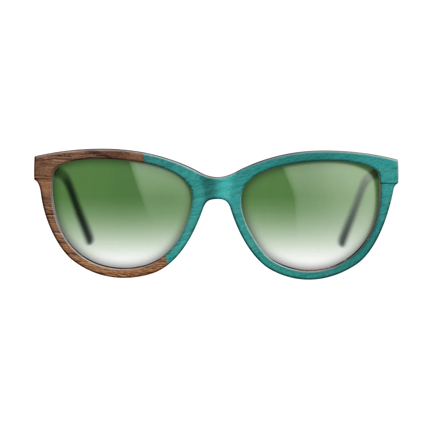 Louro Preto,Walnut Claro Light,Poplar Dyed: Turquoise: Angle Cut - The Maiden - Cat - SIRIS wood optic