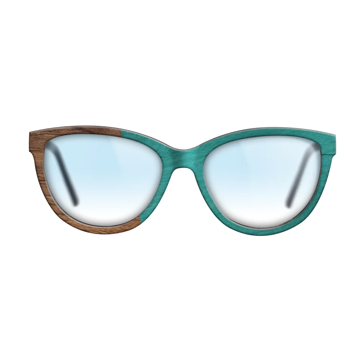 Louro Preto,Walnut Claro Light,Poplar Dyed: Turquoise: Angle Cut - The Maiden - Cat - SIRIS wood optic