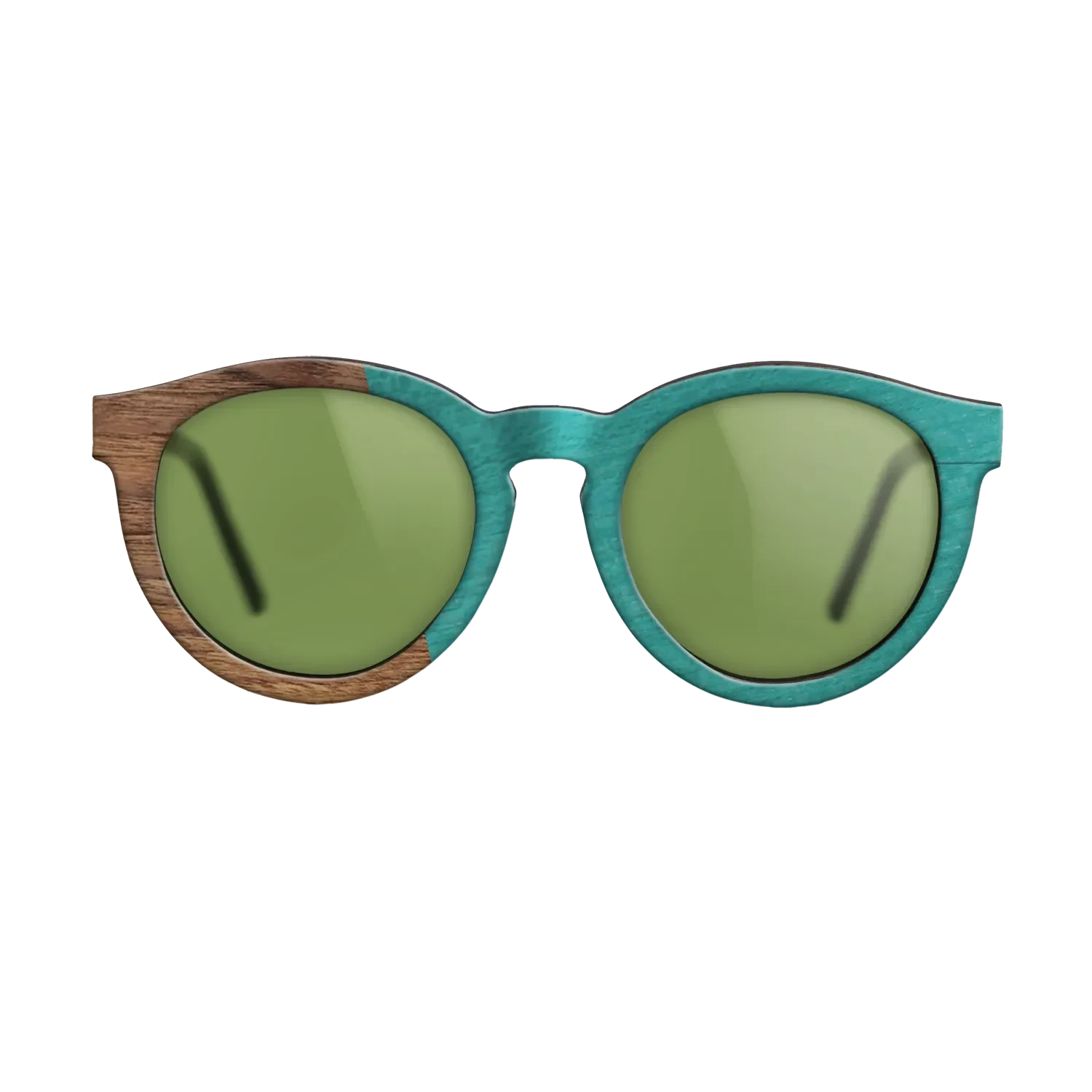 Louro Preto,Walnut Claro Light,Poplar Dyed: Turquoise: Angle Cut - The Rebel - Round - SIRIS wood optic