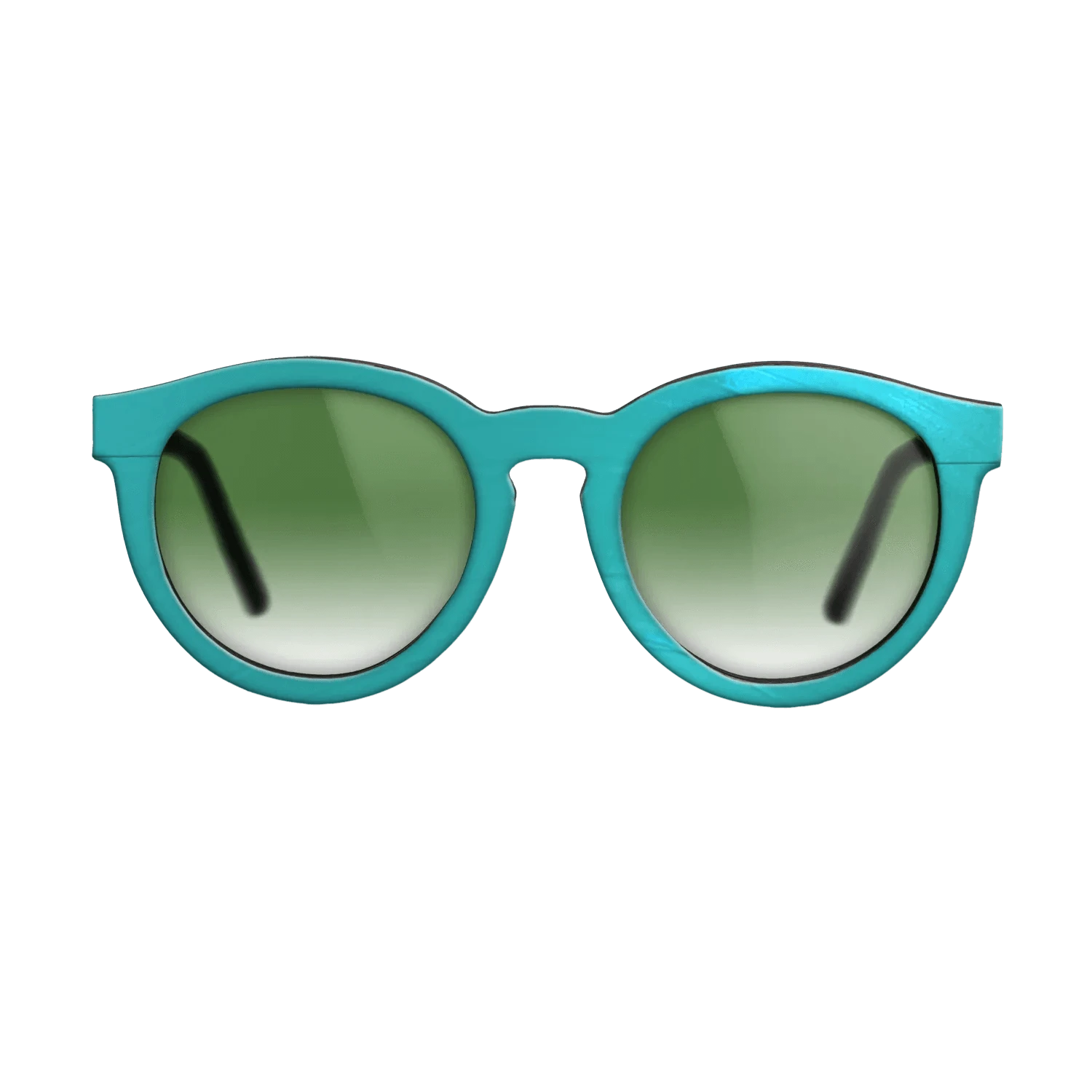 Turquoise Vinyl Front Walnut - The Rebel - Round - 2208 - SIRIS wood optic
