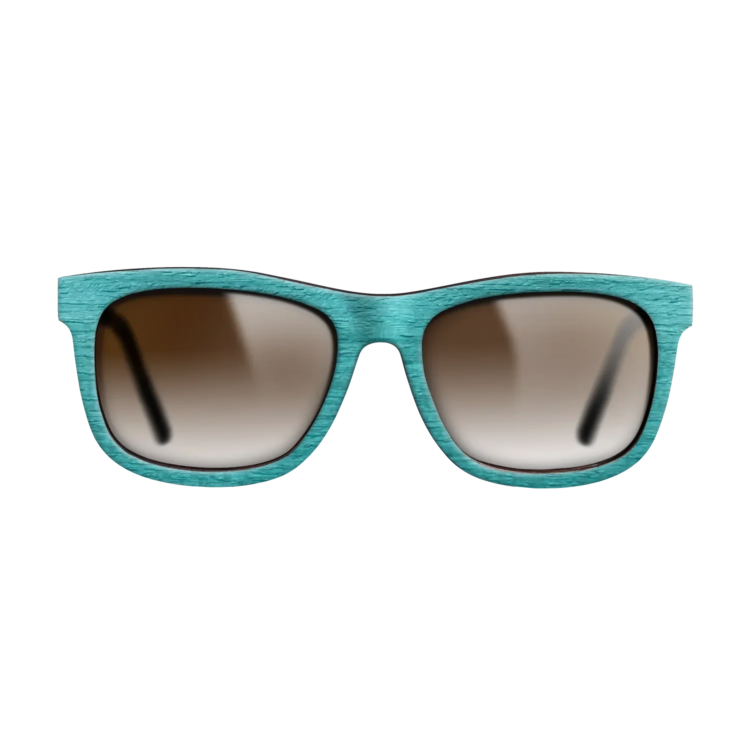 Turquoise Front Walnut Temples - The Hero - Square - 2083  - Chroma - SIRIS wood optic