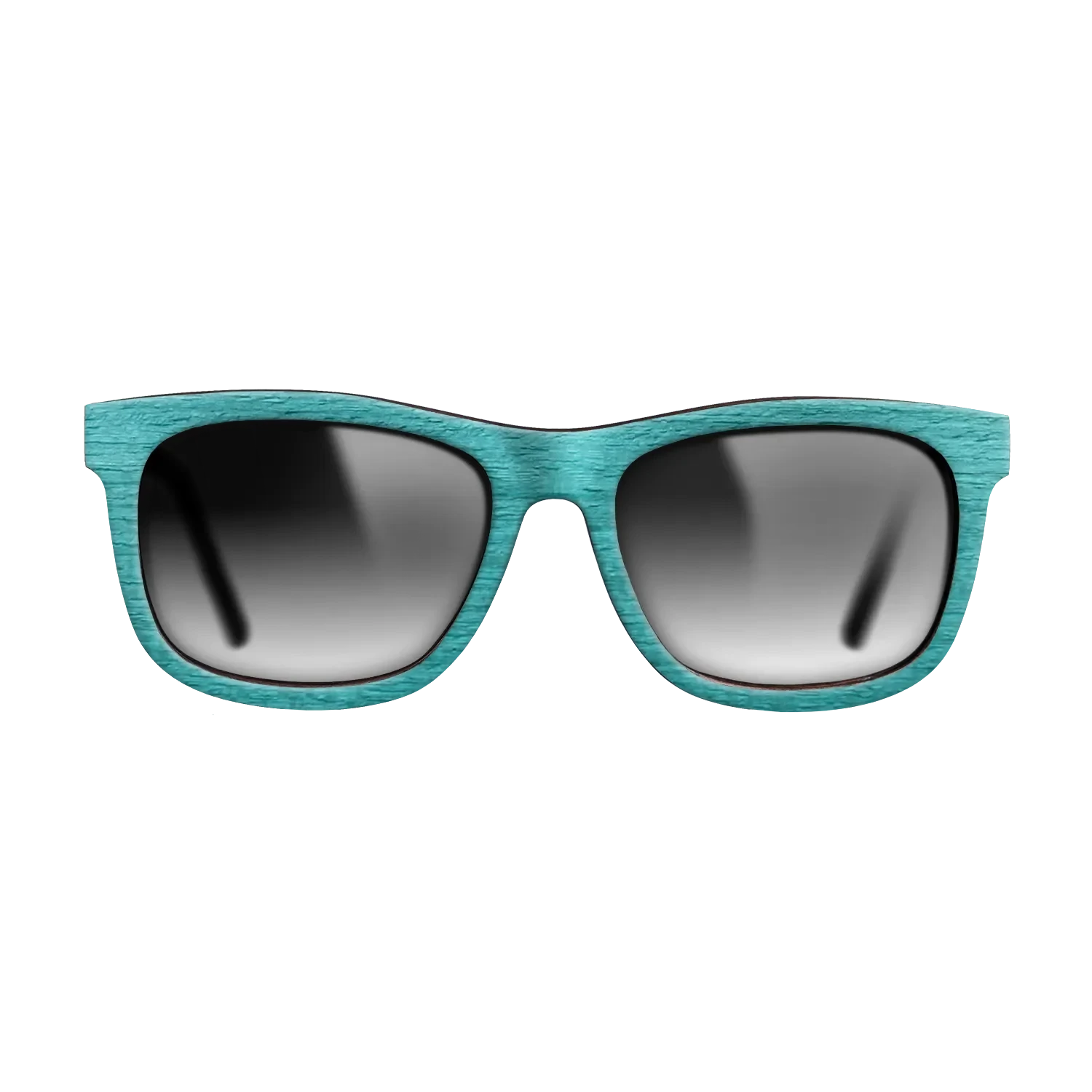 Turquoise Front Walnut Temples - The Hero - Square - 2083  - Chroma - SIRIS wood optic