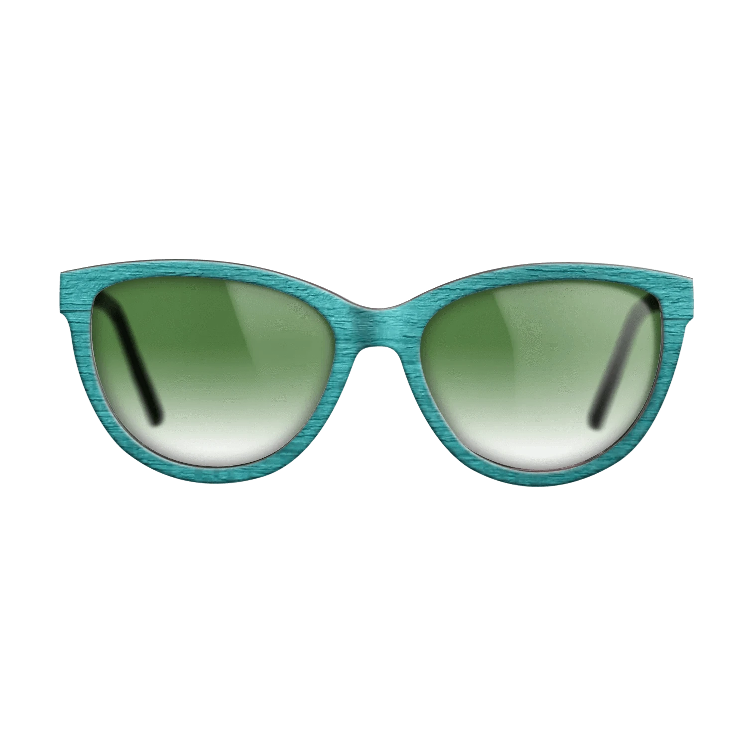 Turquoise Front BlackWalnut Temples - The Maiden - Cat - 2220  - Chroma - SIRIS wood optic