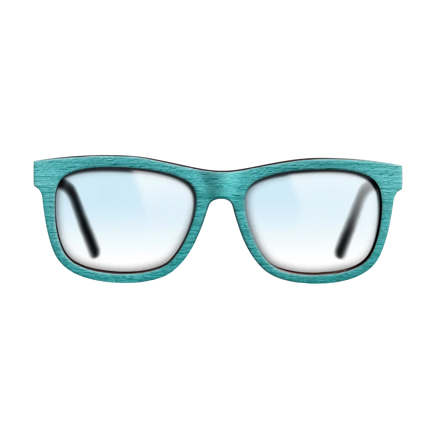 Turquoise Front BlackWalnut Temples - The Hero - Square - 2220  - Chroma - SIRIS wood optic