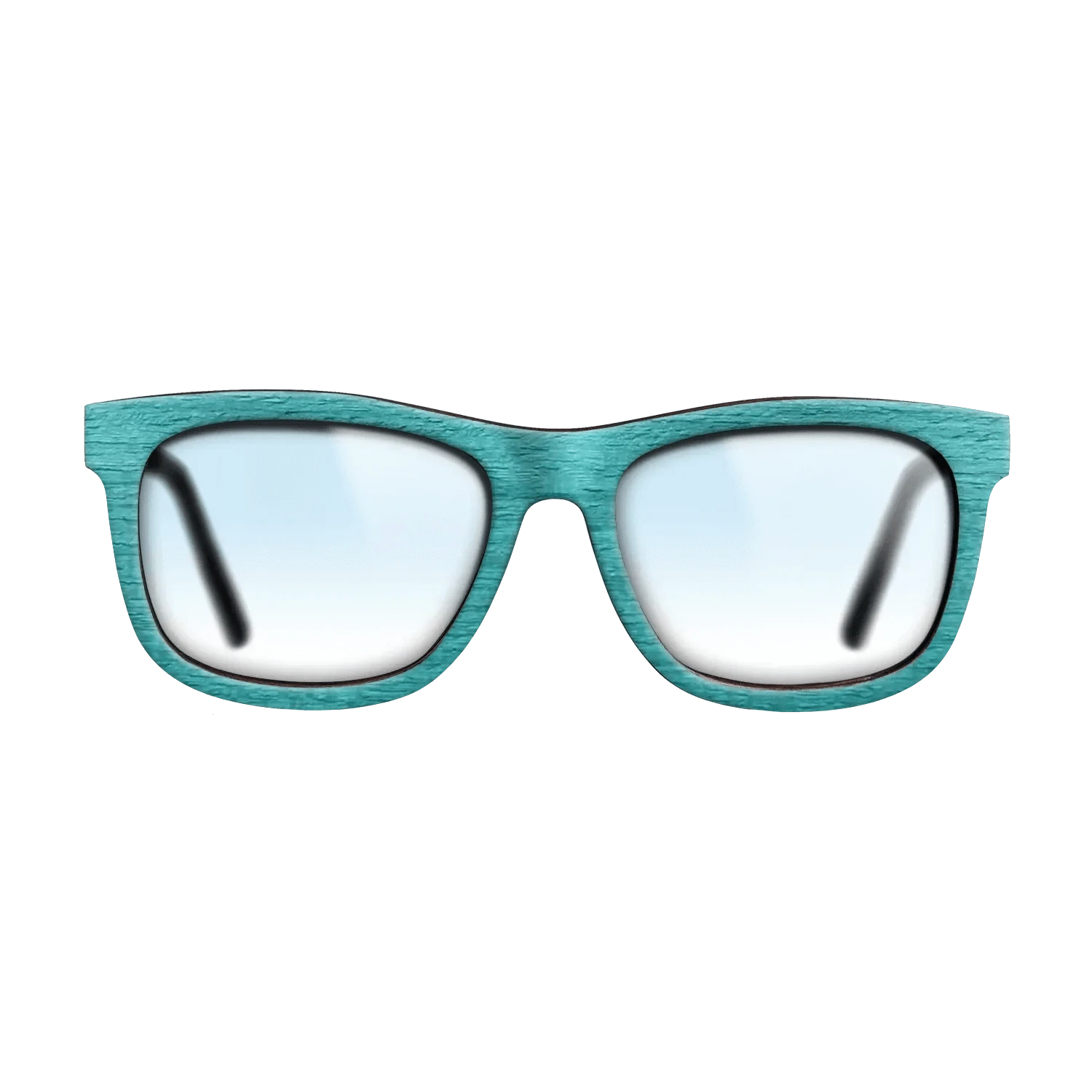 Turquoise Front Walnut Temples - The Hero - Square - 2083  - Chroma - SIRIS wood optic