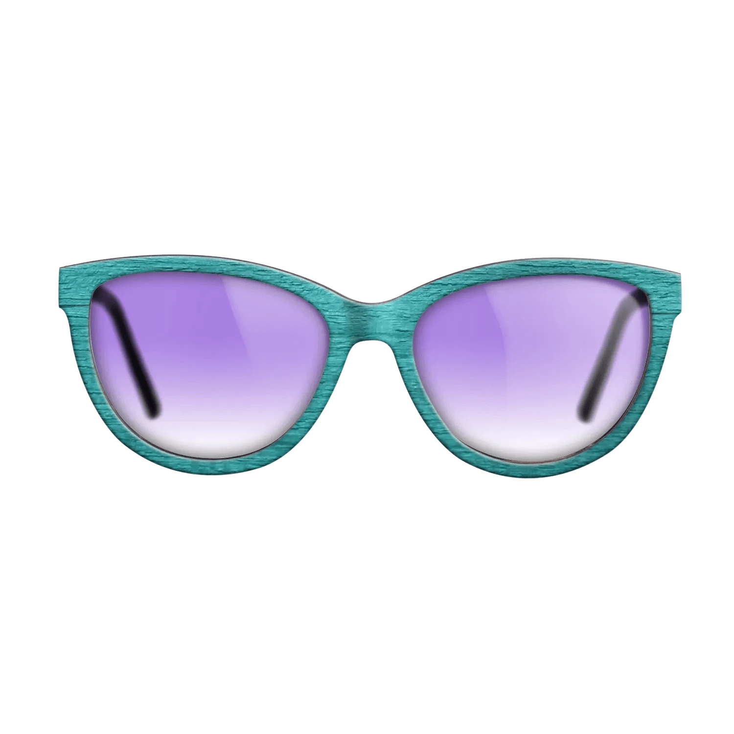 Turquoise Front BlackWalnut Temples - The Maiden - Cat - 2220  - Chroma - SIRIS wood optic