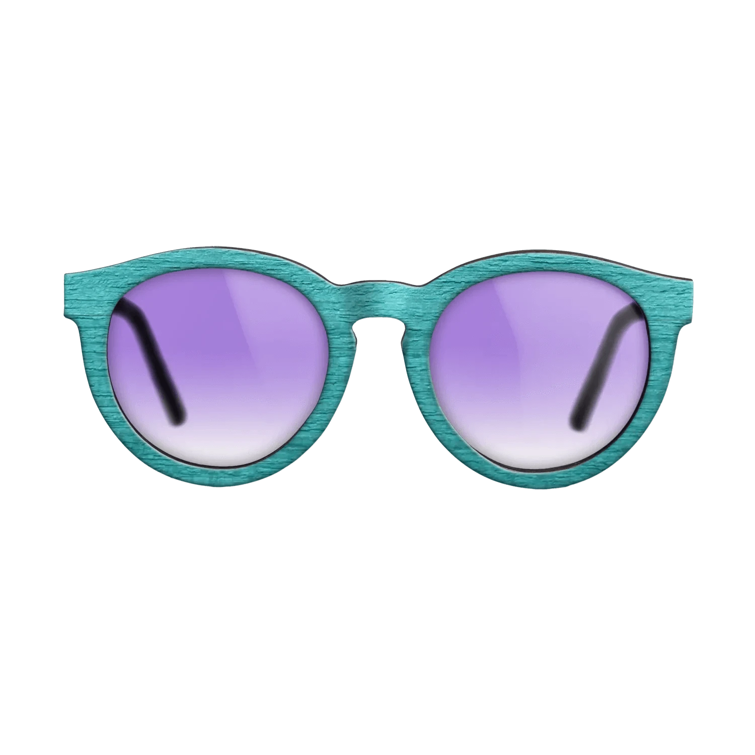 Turquoise Front Walnut Temples - The Rebel - Round - 2083  - Chroma - SIRIS wood optic