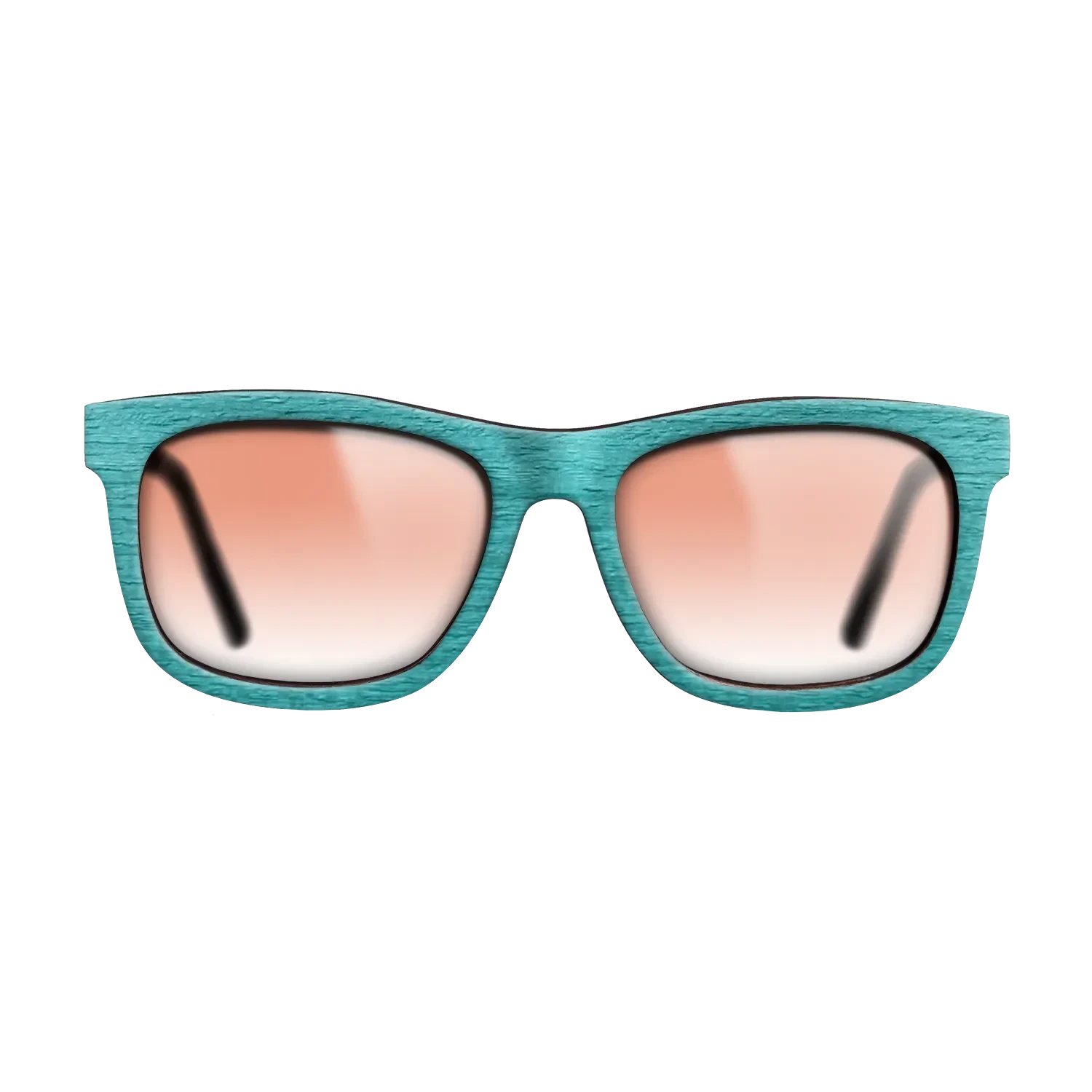 Turquoise Front BlackWalnut Temples - The Hero - Square - 2220  - Chroma - SIRIS wood optic
