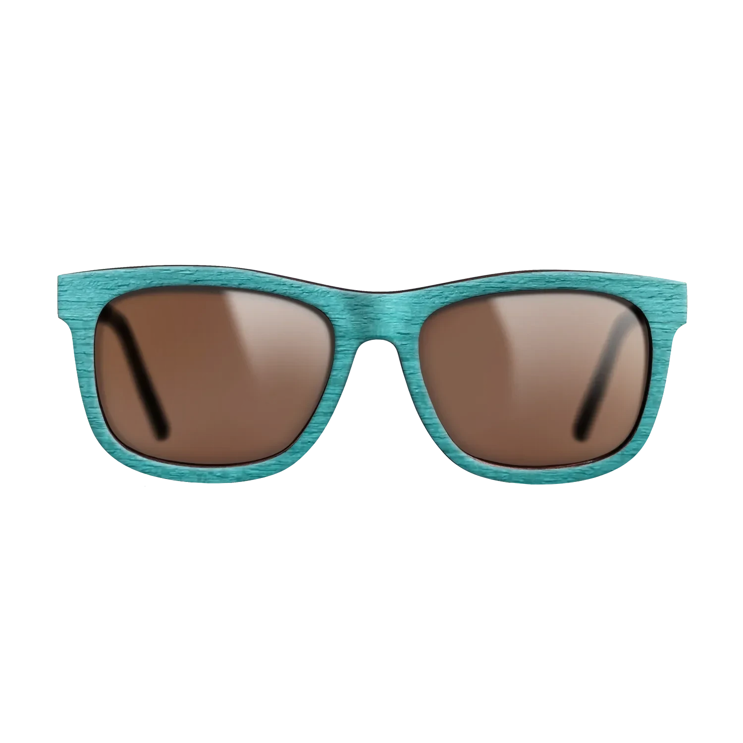 Turquoise Front BlackWalnut Temples - The Hero - Square - 2220  - Chroma - SIRIS wood optic