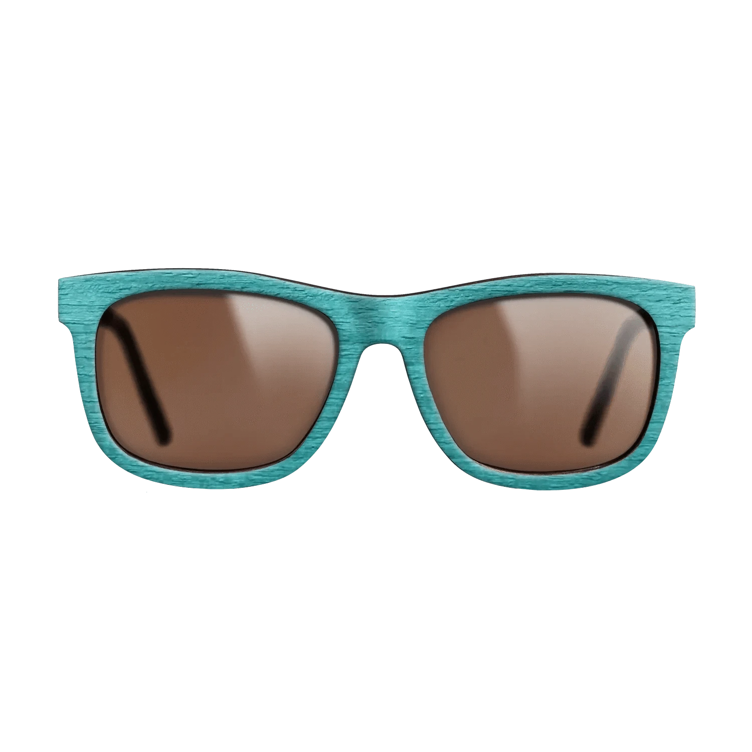 Turquoise Front Walnut Temples - The Hero - Square - 2083  - Chroma - SIRIS wood optic