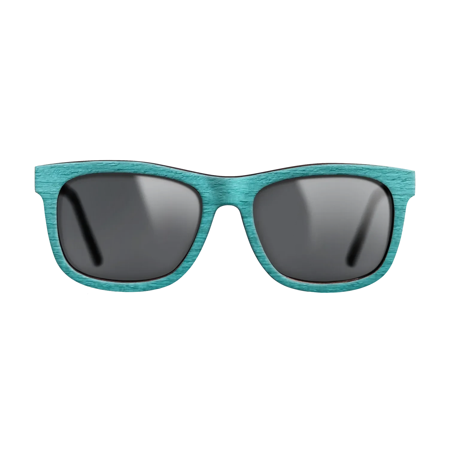 Turquoise Front Walnut Temples - The Hero - Square - 2083  - Chroma - SIRIS wood optic