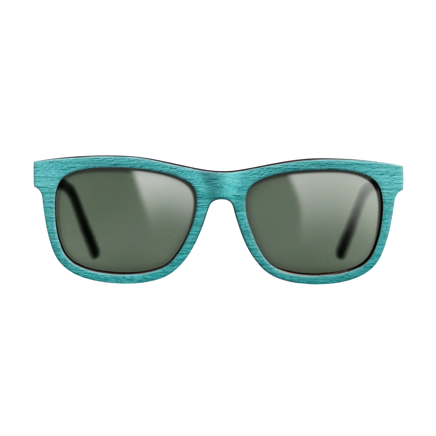 Turquoise Front Walnut Temples - The Hero - Square - 2083  - Chroma - SIRIS wood optic