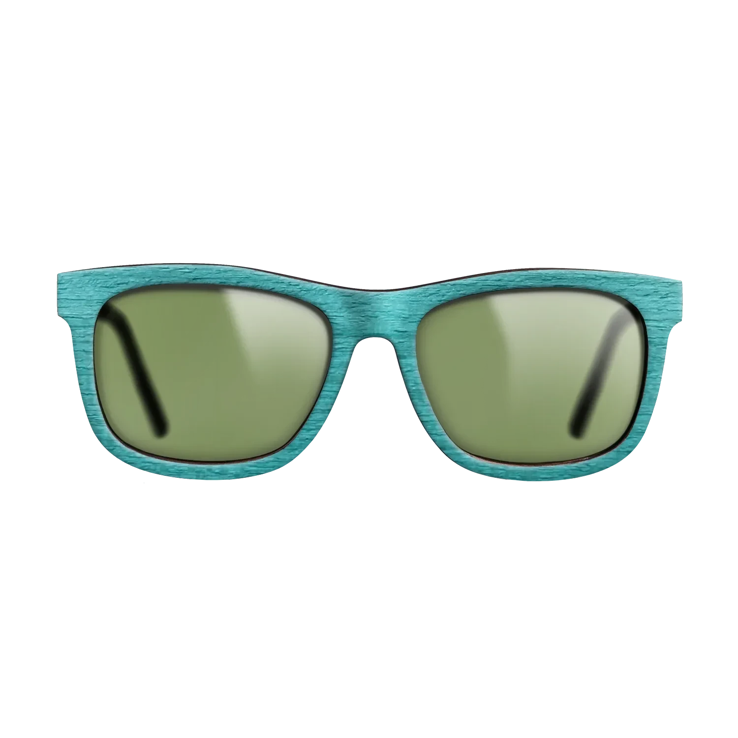 Turquoise Front Walnut Temples - The Hero - Square - 2083  - Chroma - SIRIS wood optic