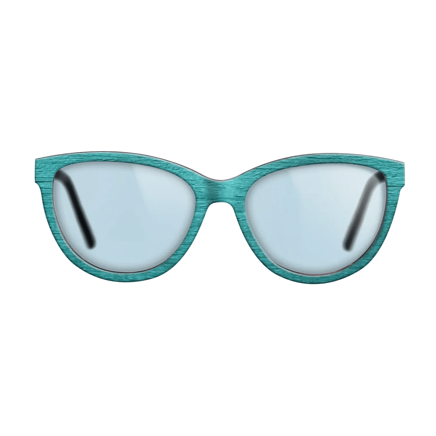 Turquoise Front BlackWalnut Temples - The Maiden - Cat - 2220  - Chroma - SIRIS wood optic