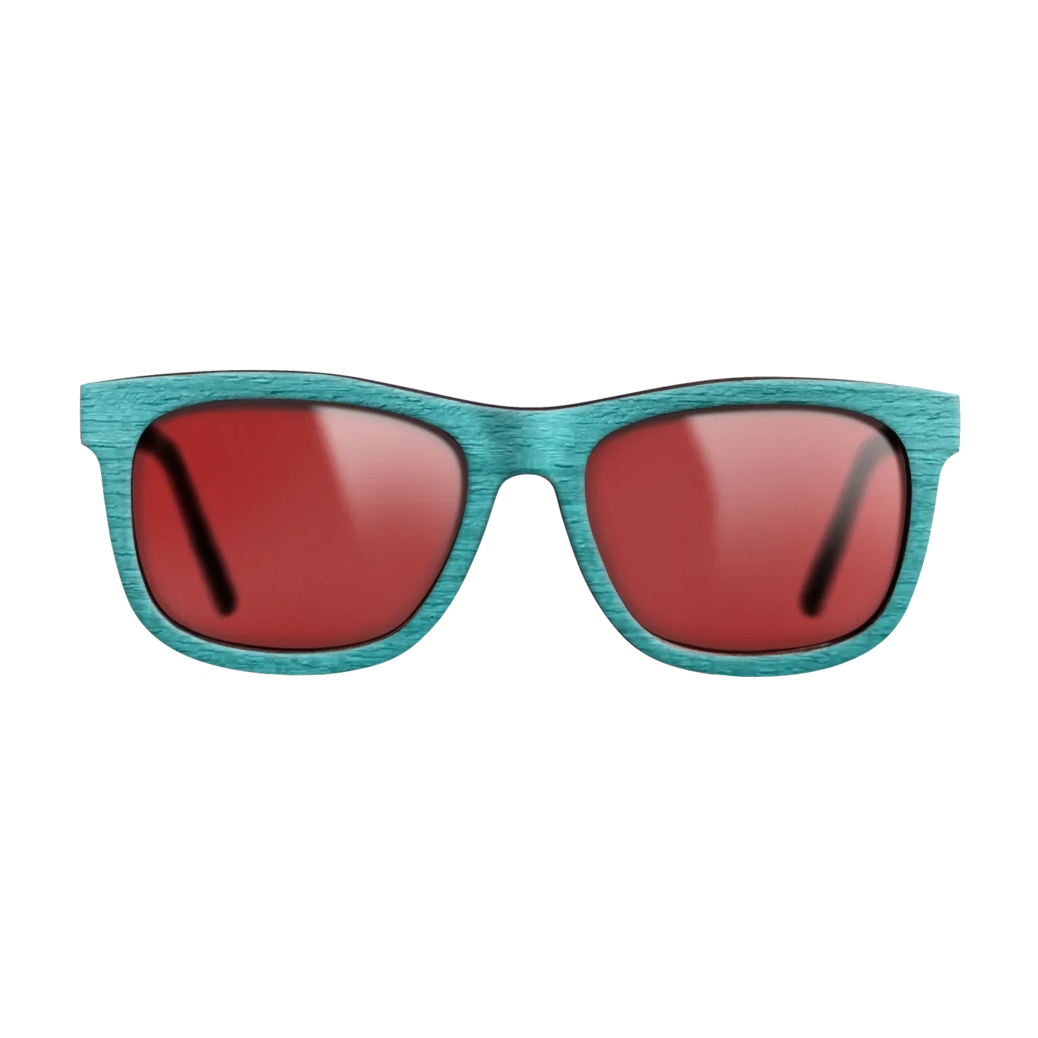 Turquoise Front Walnut Temples - The Hero - Square - 2083  - Chroma - SIRIS wood optic