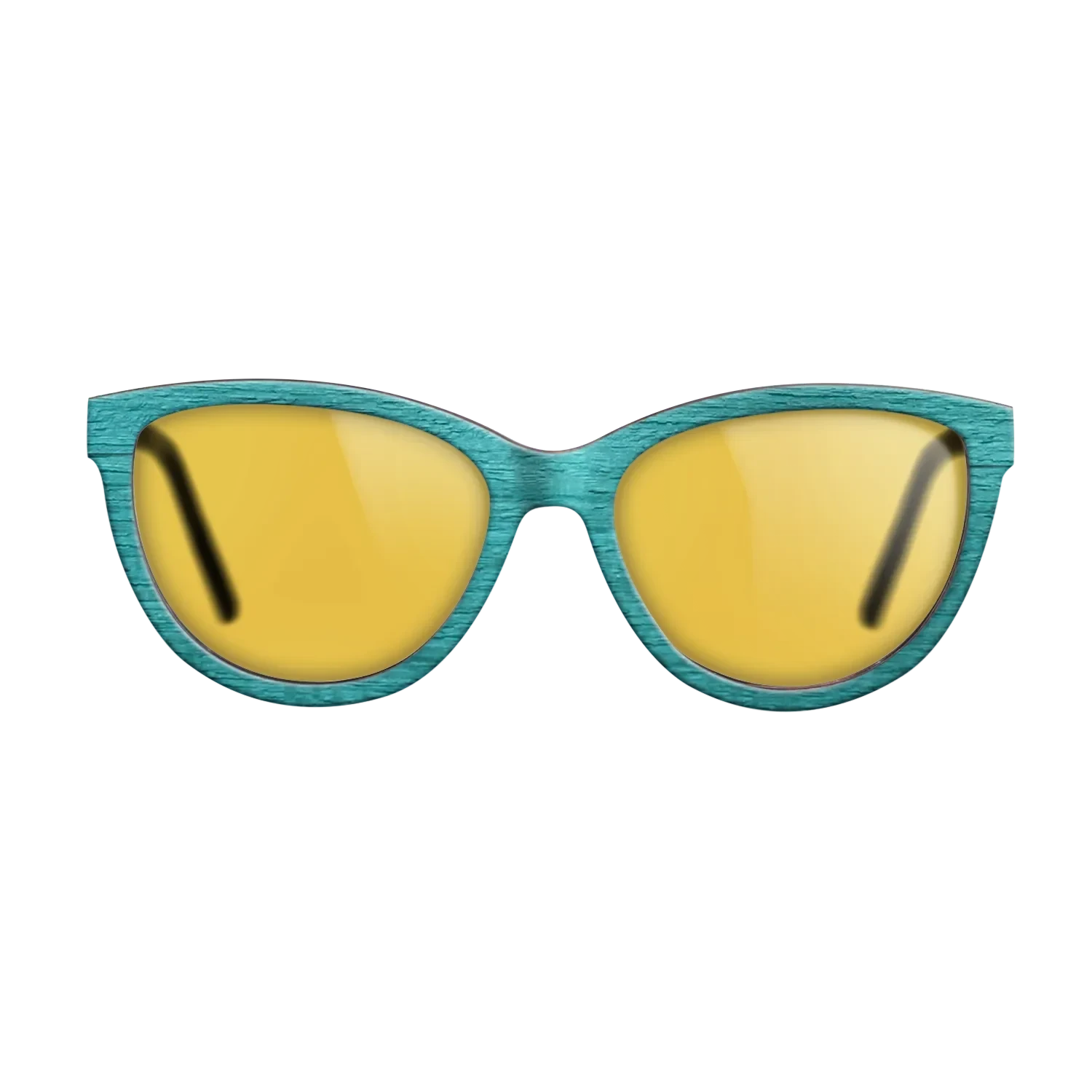 Turquoise Front BlackWalnut Temples - The Maiden - Cat - 2220  - Chroma - SIRIS wood optic