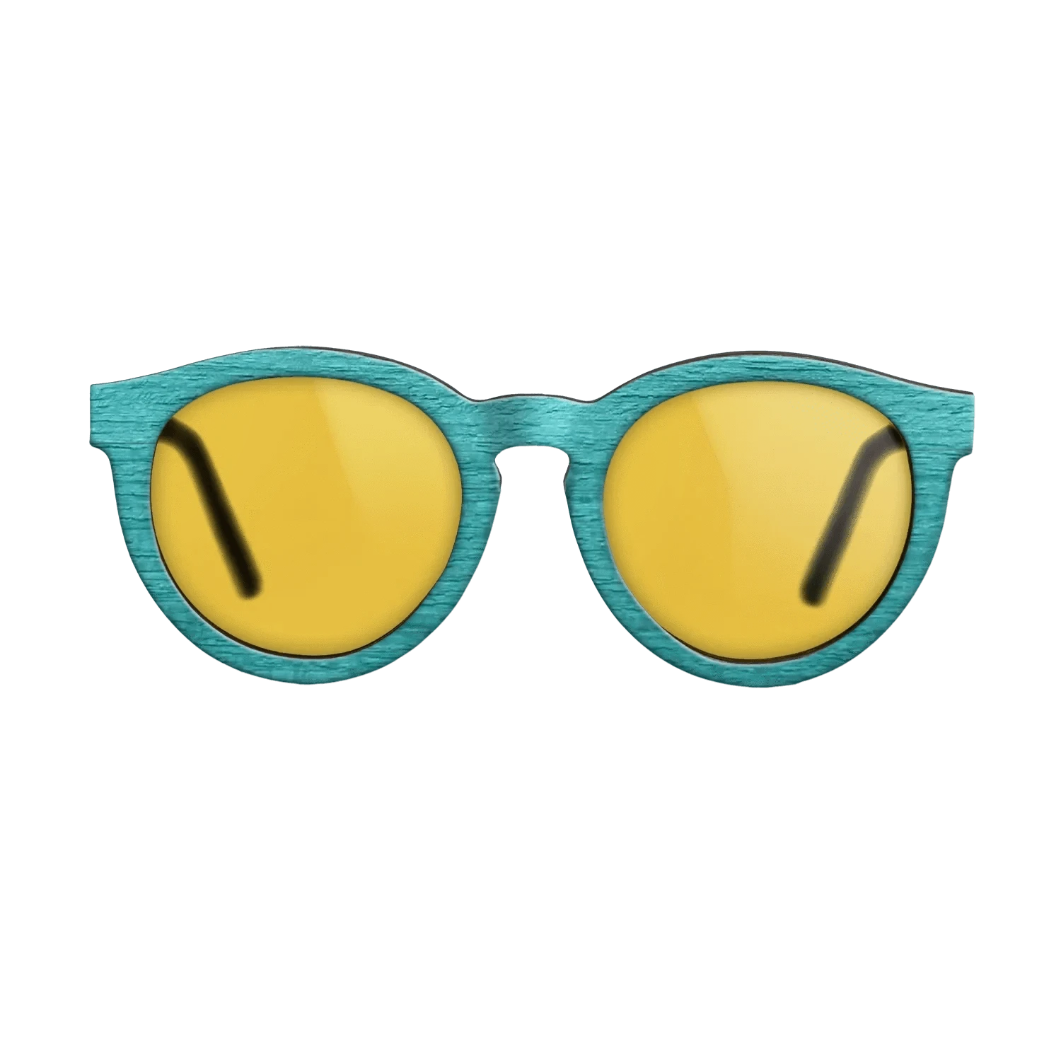 Turquoise Front Walnut Temples - The Rebel - Round - 2083  - Chroma - SIRIS wood optic