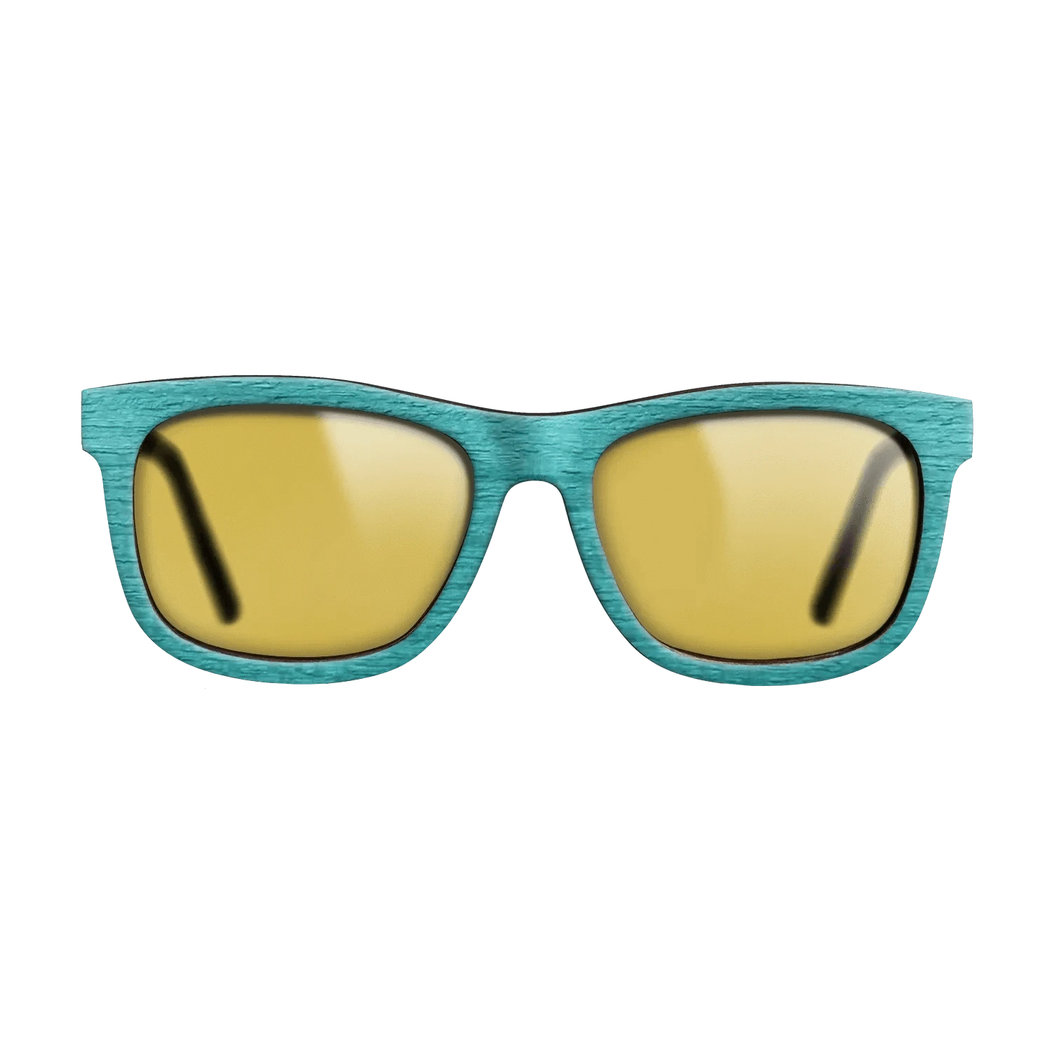 Turquoise Front BlackWalnut Temples - The Hero - Square - 2220  - Chroma - SIRIS wood optic