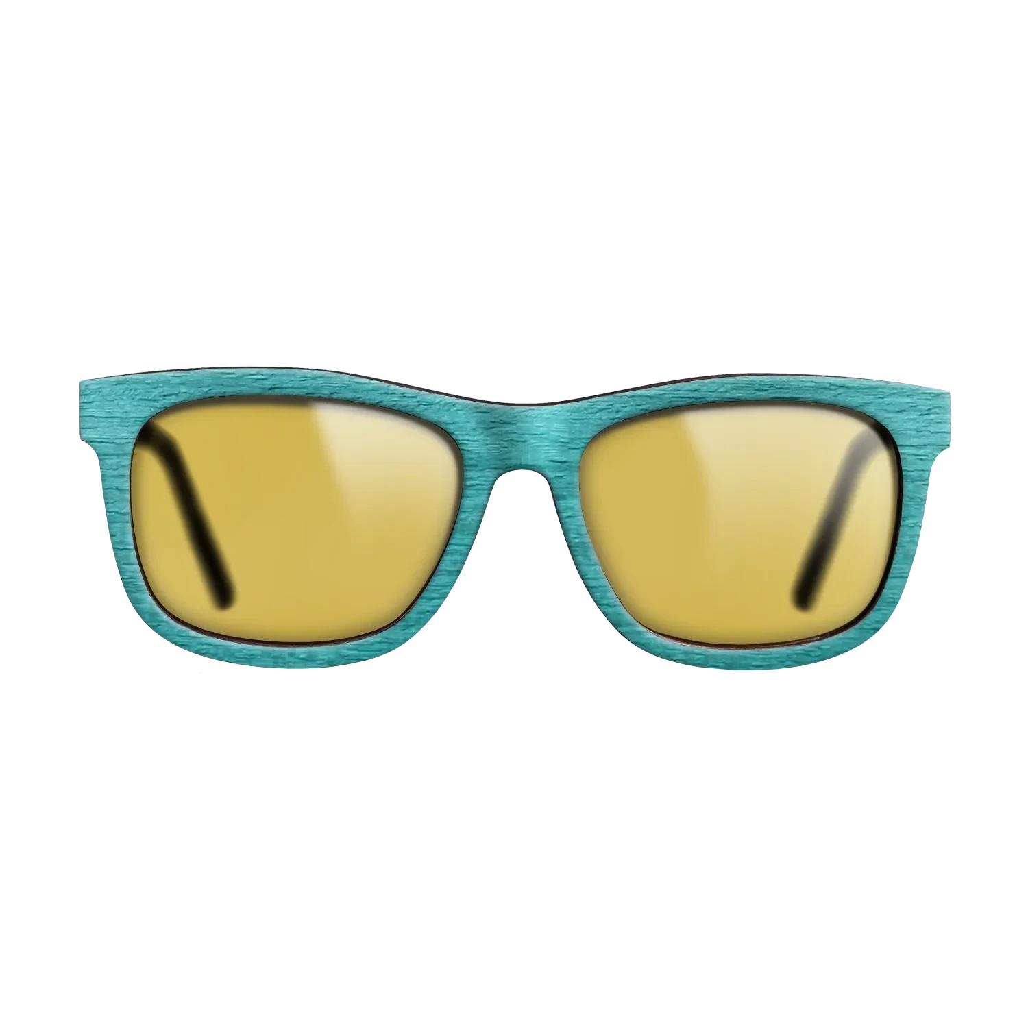 Turquoise Front Walnut Temples - The Hero - Square - 2083  - Chroma - SIRIS wood optic