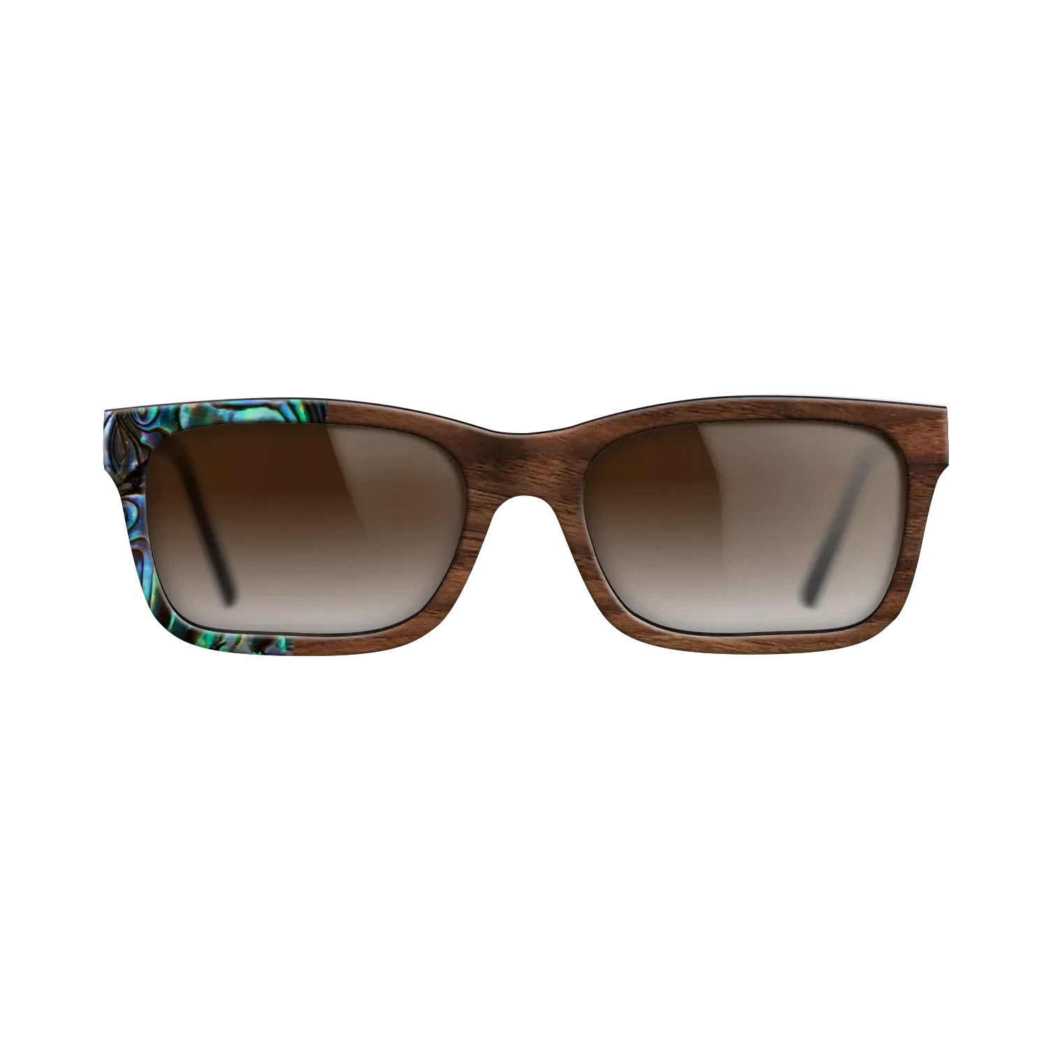 Olive Burl,Abalone Shell,Walnut Claro Dark,Italian Ebony: Patch - The Sage - Rectangle - SIRIS wood optic