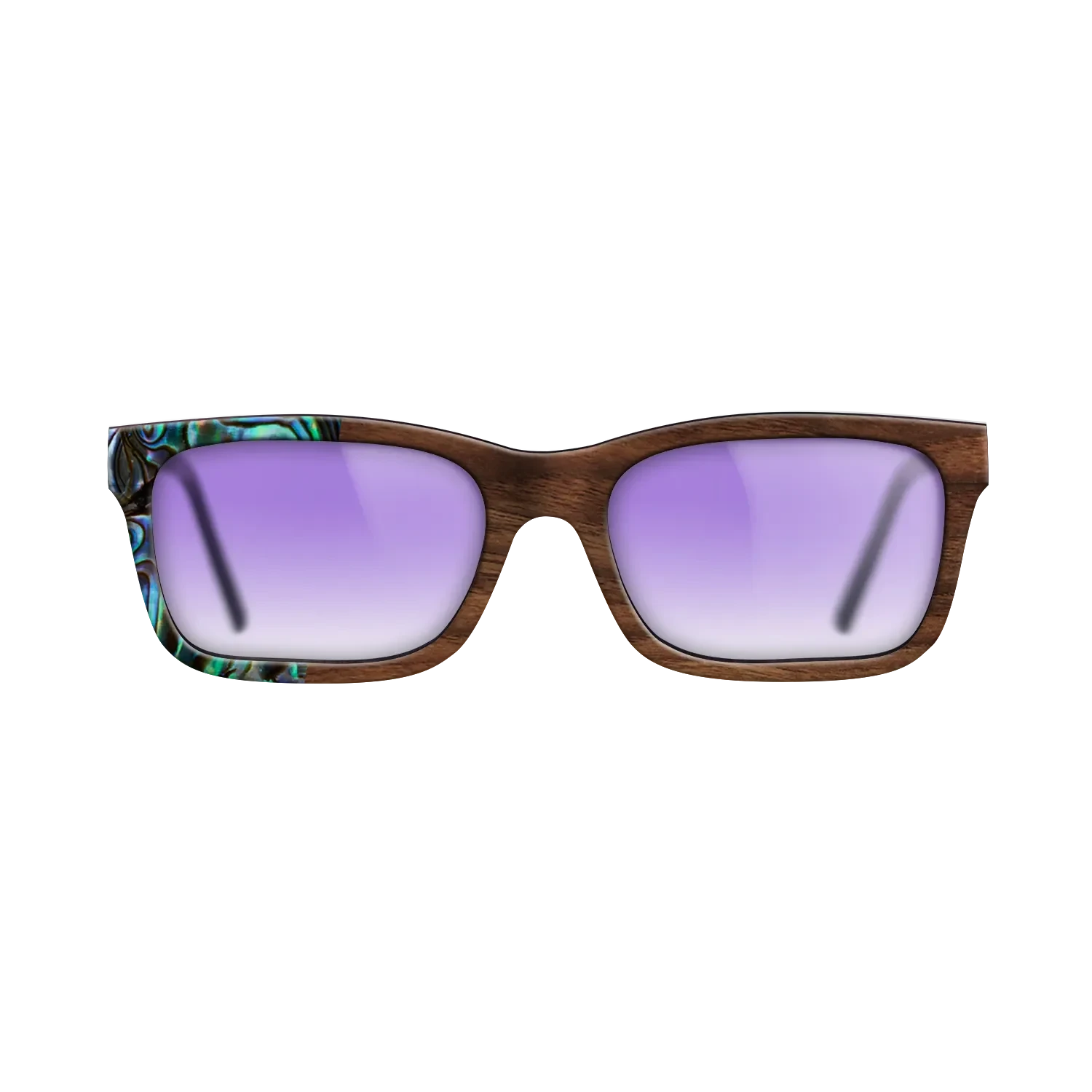 Olive Burl,Abalone Shell,Walnut Claro Dark,Italian Ebony: Patch - The Sage - Rectangle - SIRIS wood optic