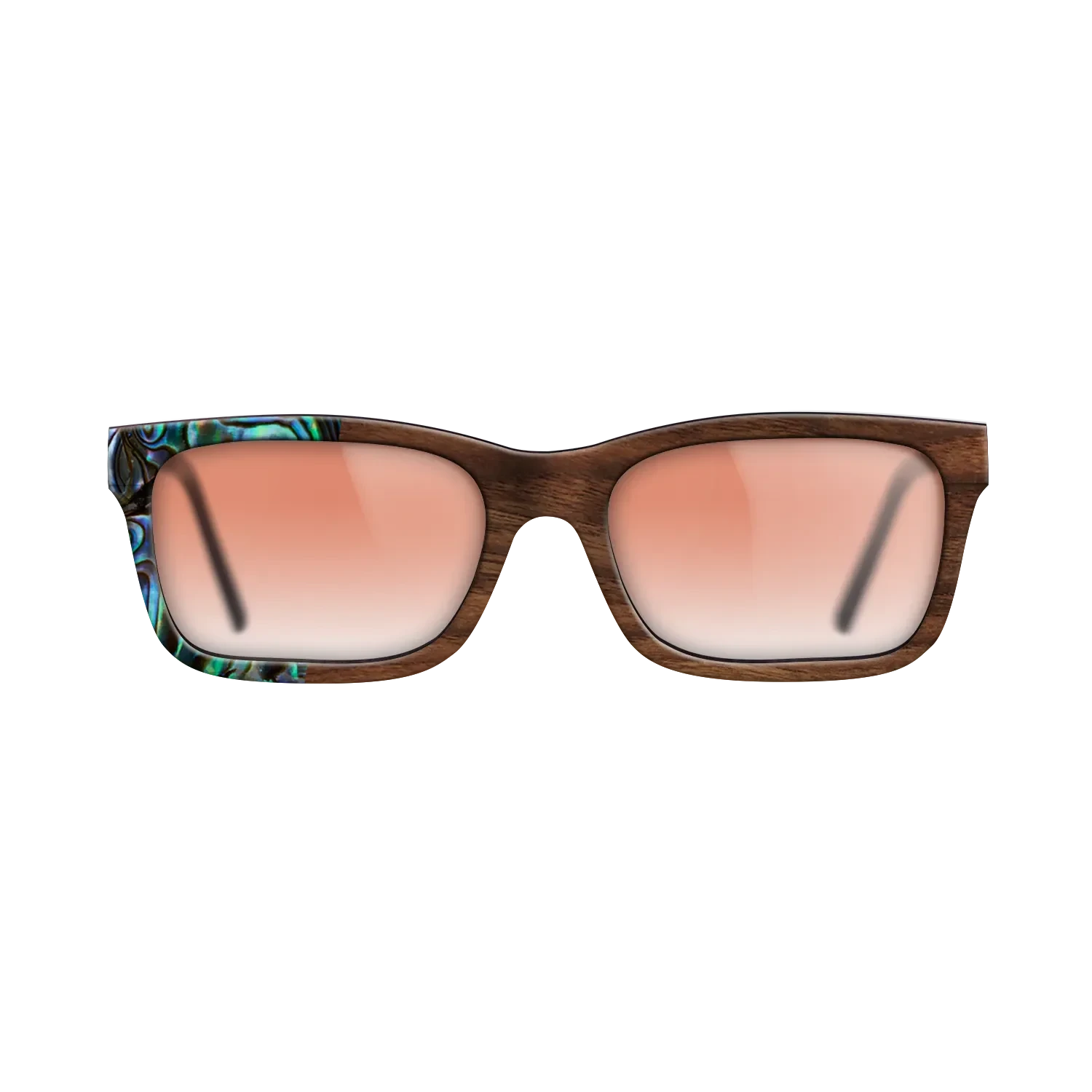 Olive Burl,Abalone Shell,Walnut Claro Dark,Italian Ebony: Patch - The Sage - Rectangle - SIRIS wood optic