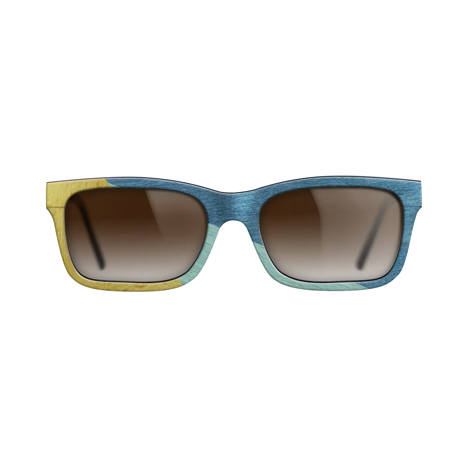 Poplar Dyed: Yellow,Poplar Dyed: Baby Blue,Poplar Dyed: Blue Denim: Angle Cut - The Sage - Rectangle - SIRIS wood optic