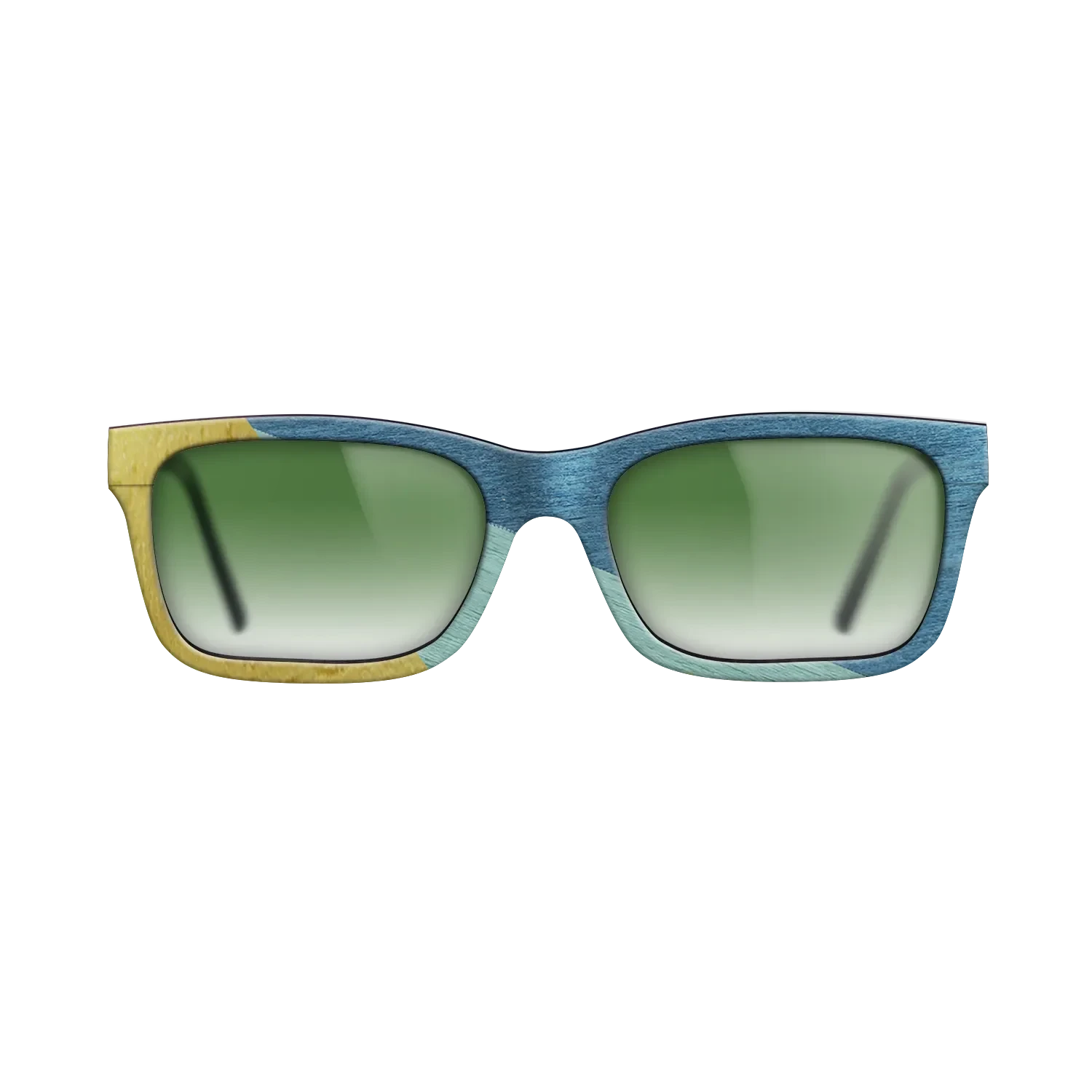 Poplar Dyed: Yellow,Poplar Dyed: Baby Blue,Poplar Dyed: Blue Denim: Angle Cut - The Sage - Rectangle - SIRIS wood optic