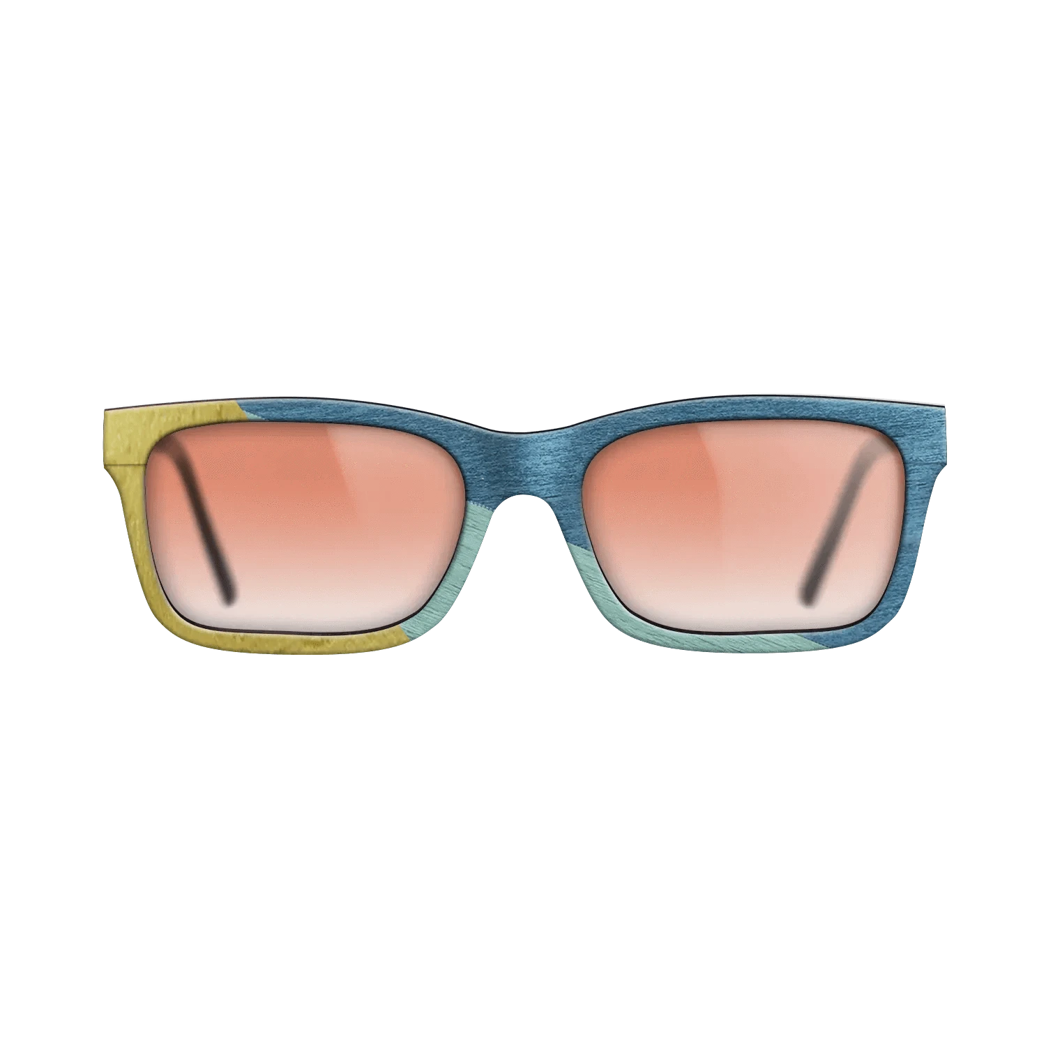 Poplar Dyed: Yellow,Poplar Dyed: Baby Blue,Poplar Dyed: Blue Denim: Angle Cut - The Sage - Rectangle - SIRIS wood optic