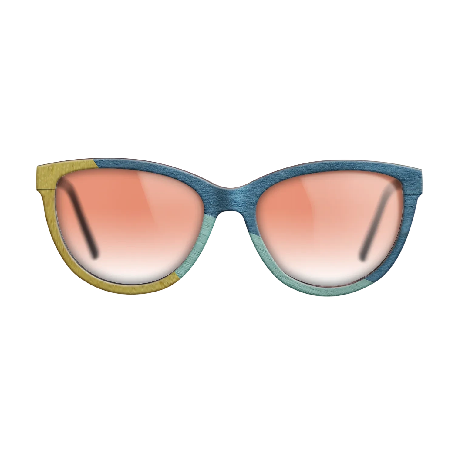 Poplar Dyed: Yellow,Poplar Dyed: Baby Blue,Poplar Dyed: Blue Denim: Angle Cut - The Maiden - Cat - SIRIS wood optic