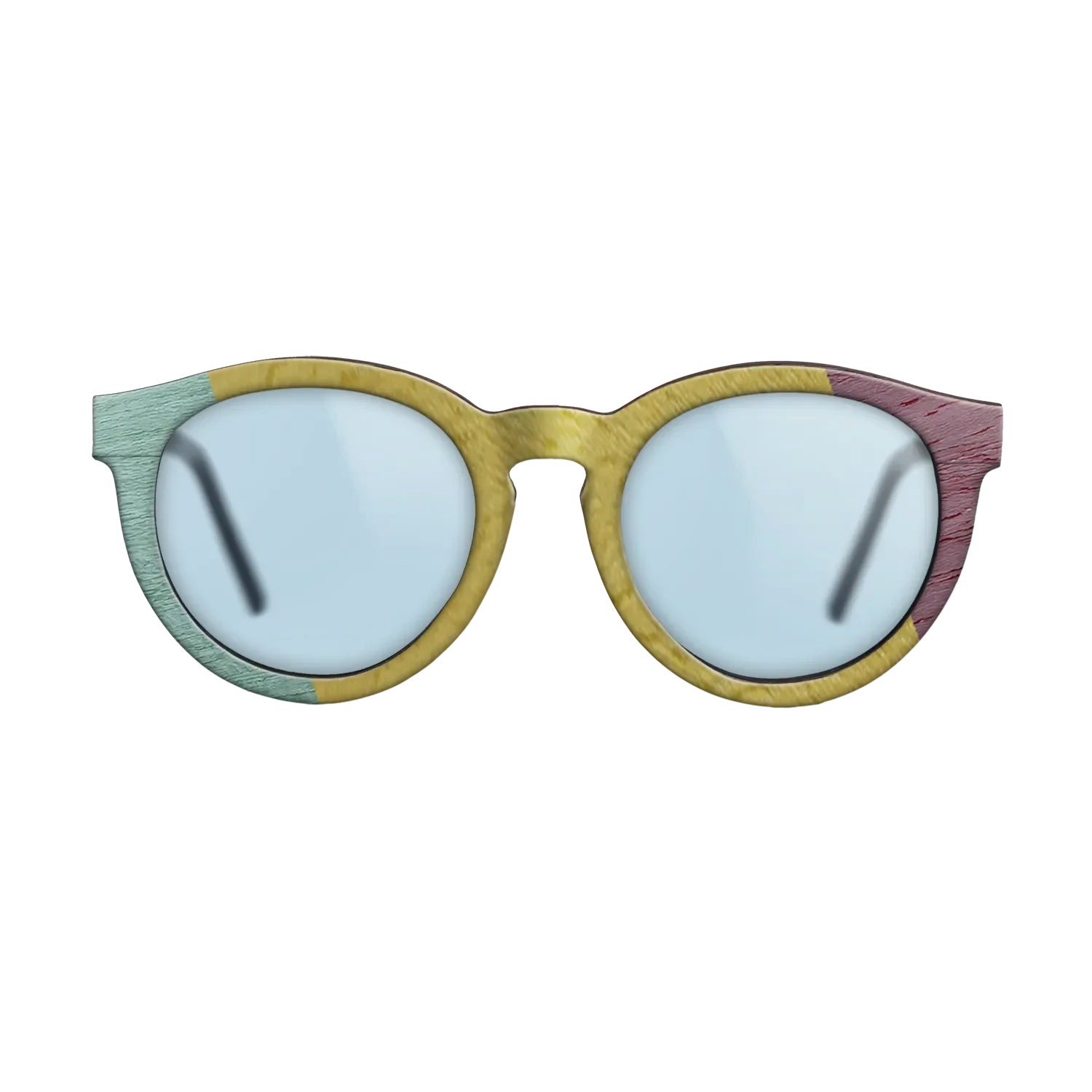 Poplar Dyed: Grey,Poplar Dyed: Yellow,Poplar Dyed: Red,Poplar Dyed: Purple: Angle Cut - The Rebel - Round - SIRIS wood optic