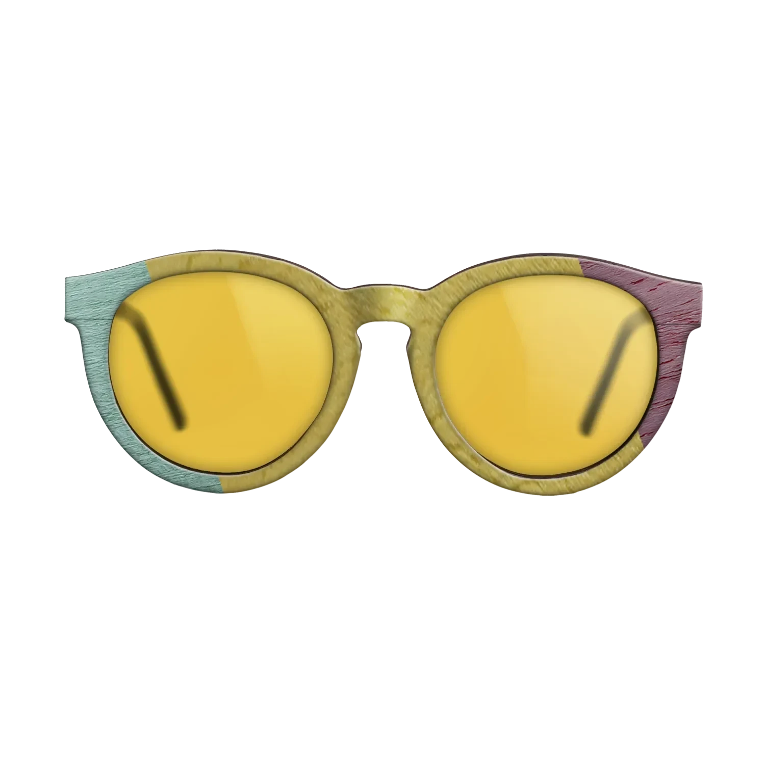 Poplar Dyed: Grey,Poplar Dyed: Yellow,Poplar Dyed: Red,Poplar Dyed: Purple: Angle Cut - The Rebel - Round - SIRIS wood optic