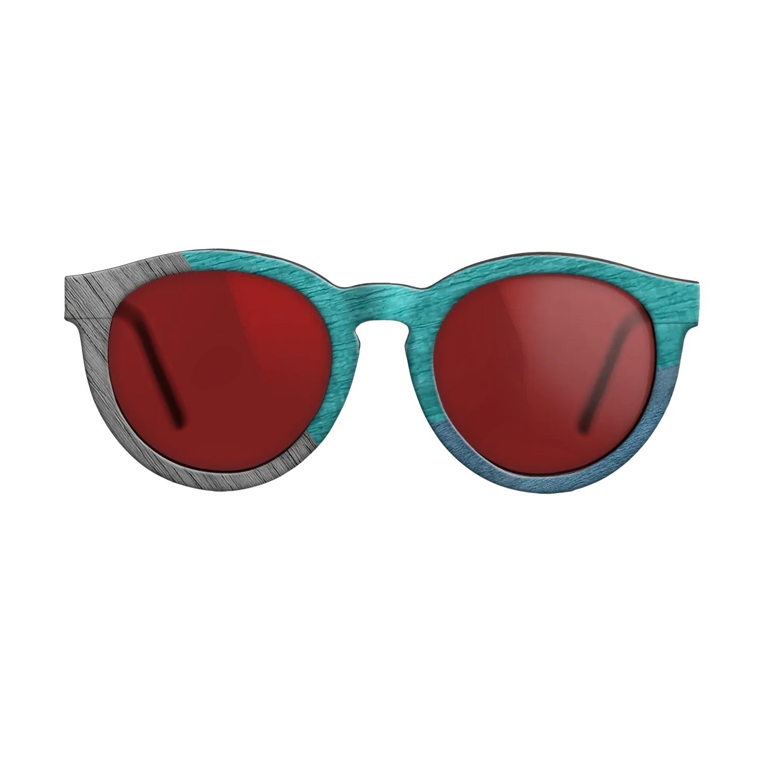 Poplar Dyed: Blue Denim,Poplar Dyed: Turquoise,Poplar Dyed: Grey,Poplar Dyed: Red: Angle Cut - The Rebel - Round - SIRIS wood optic