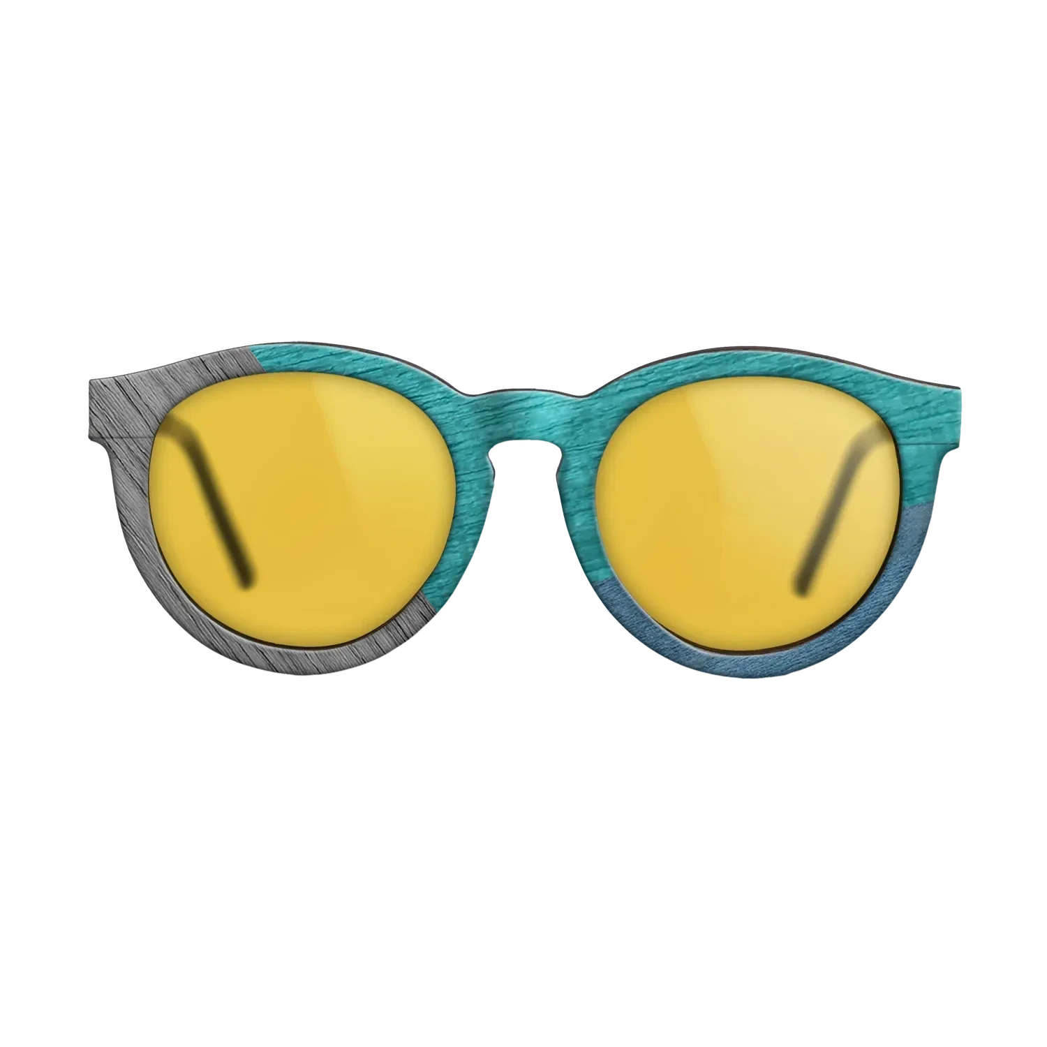 Poplar Dyed: Blue Denim,Poplar Dyed: Turquoise,Poplar Dyed: Grey,Poplar Dyed: Red: Angle Cut - The Rebel - Round - SIRIS wood optic