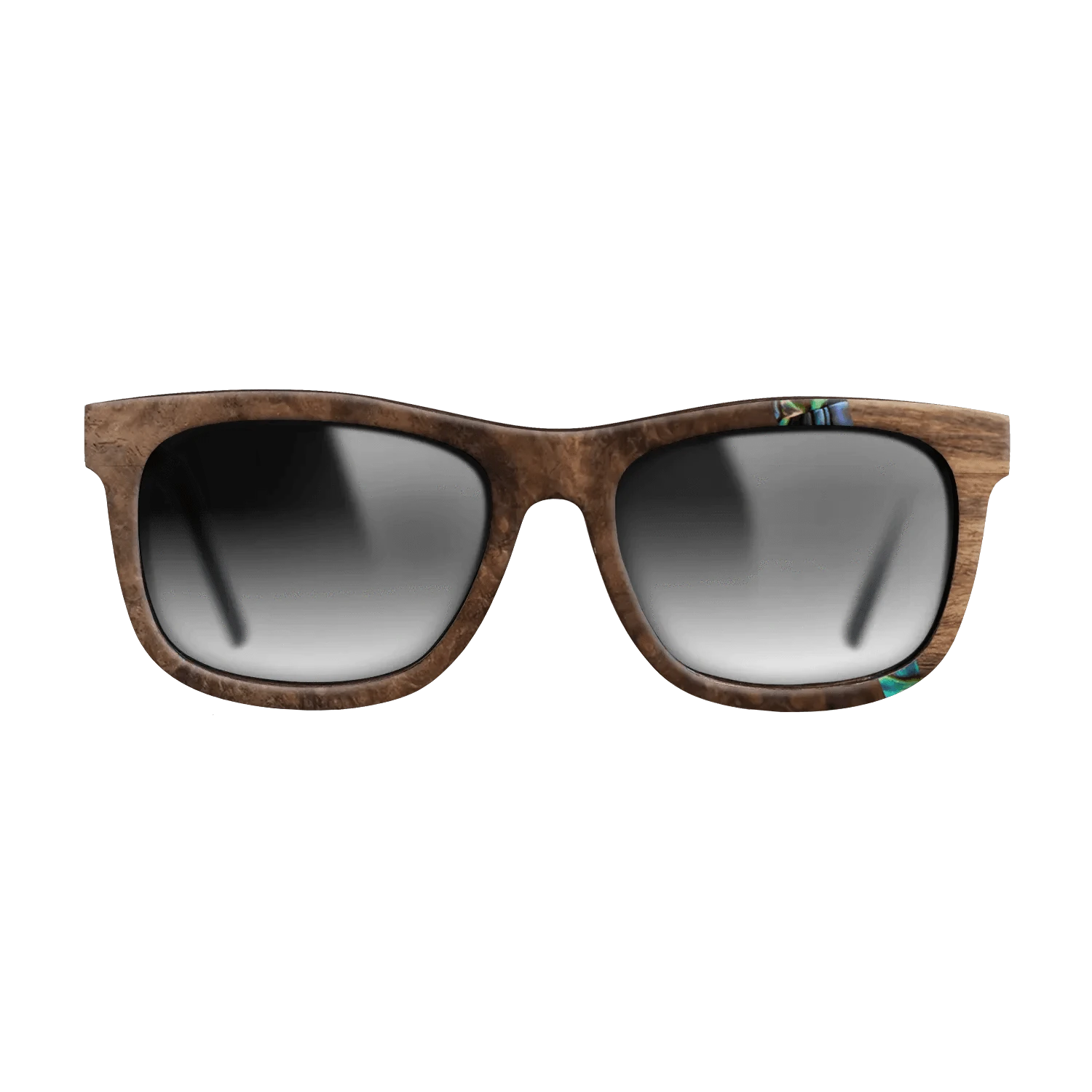 Walnut Burl,Abalone Shell,Santos Rosewood Dark: Wedge - The Hero - Square - SIRIS wood optic