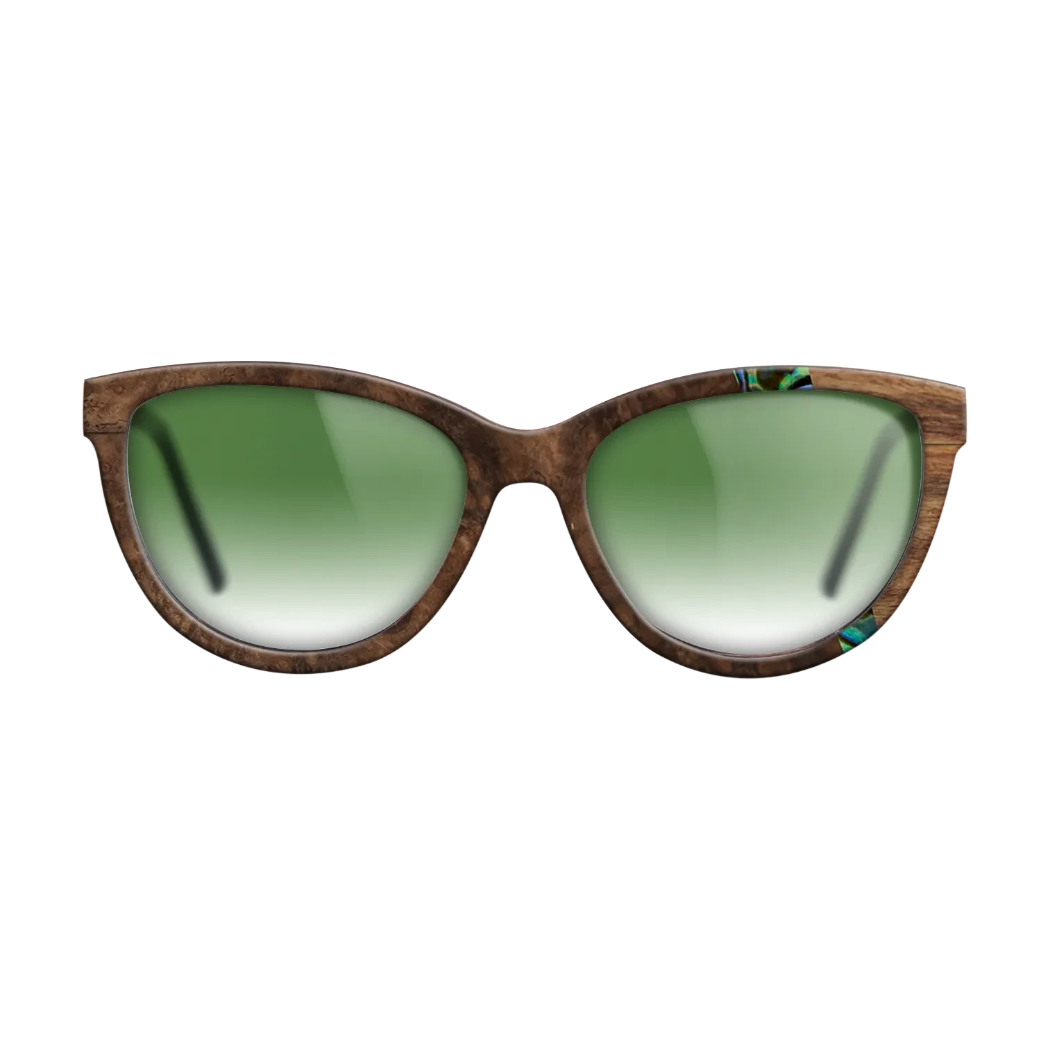 Walnut Burl,Abalone Shell,Santos Rosewood Dark: Wedge - The Maiden - Cat - SIRIS wood optic