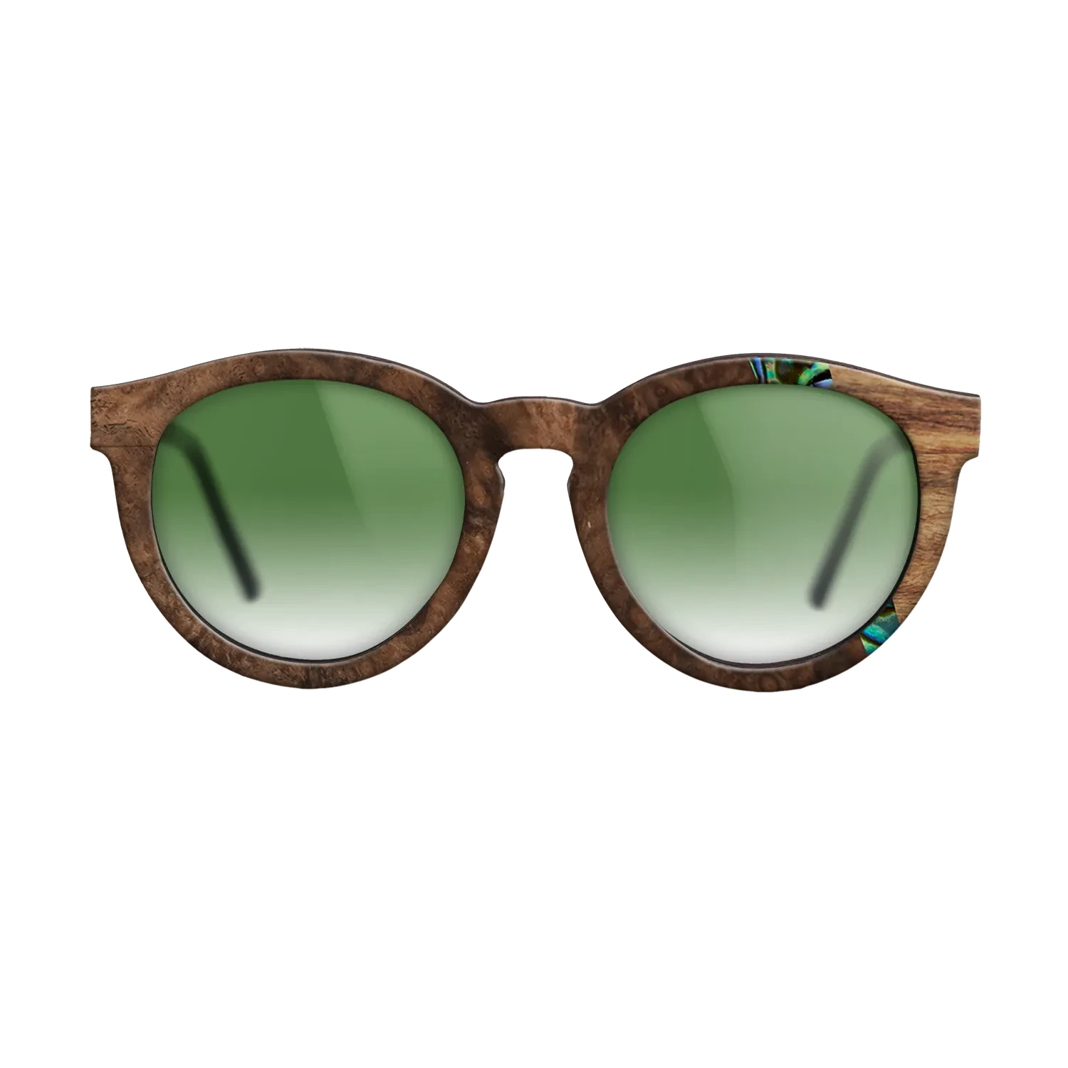Walnut Burl,Abalone Shell,Santos Rosewood Dark: Wedge - The Rebel - Round - SIRIS wood optic