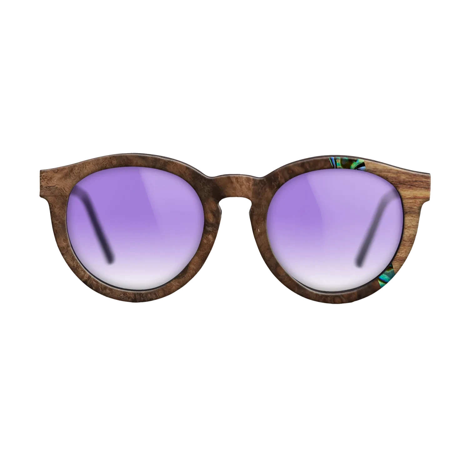 Walnut Burl,Abalone Shell,Santos Rosewood Dark: Wedge - The Rebel - Round - SIRIS wood optic