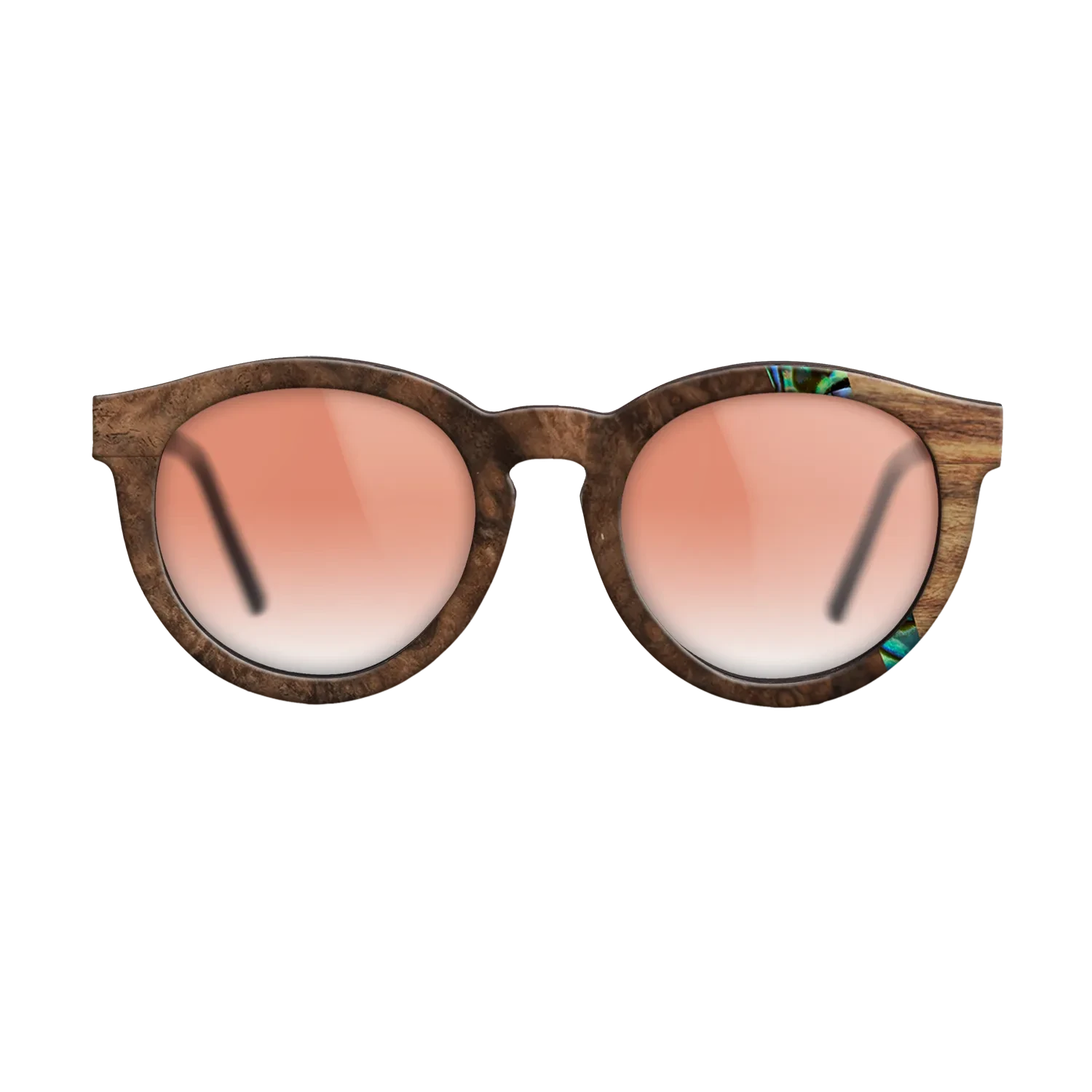Walnut Burl,Abalone Shell,Santos Rosewood Dark: Wedge - The Rebel - Round - SIRIS wood optic