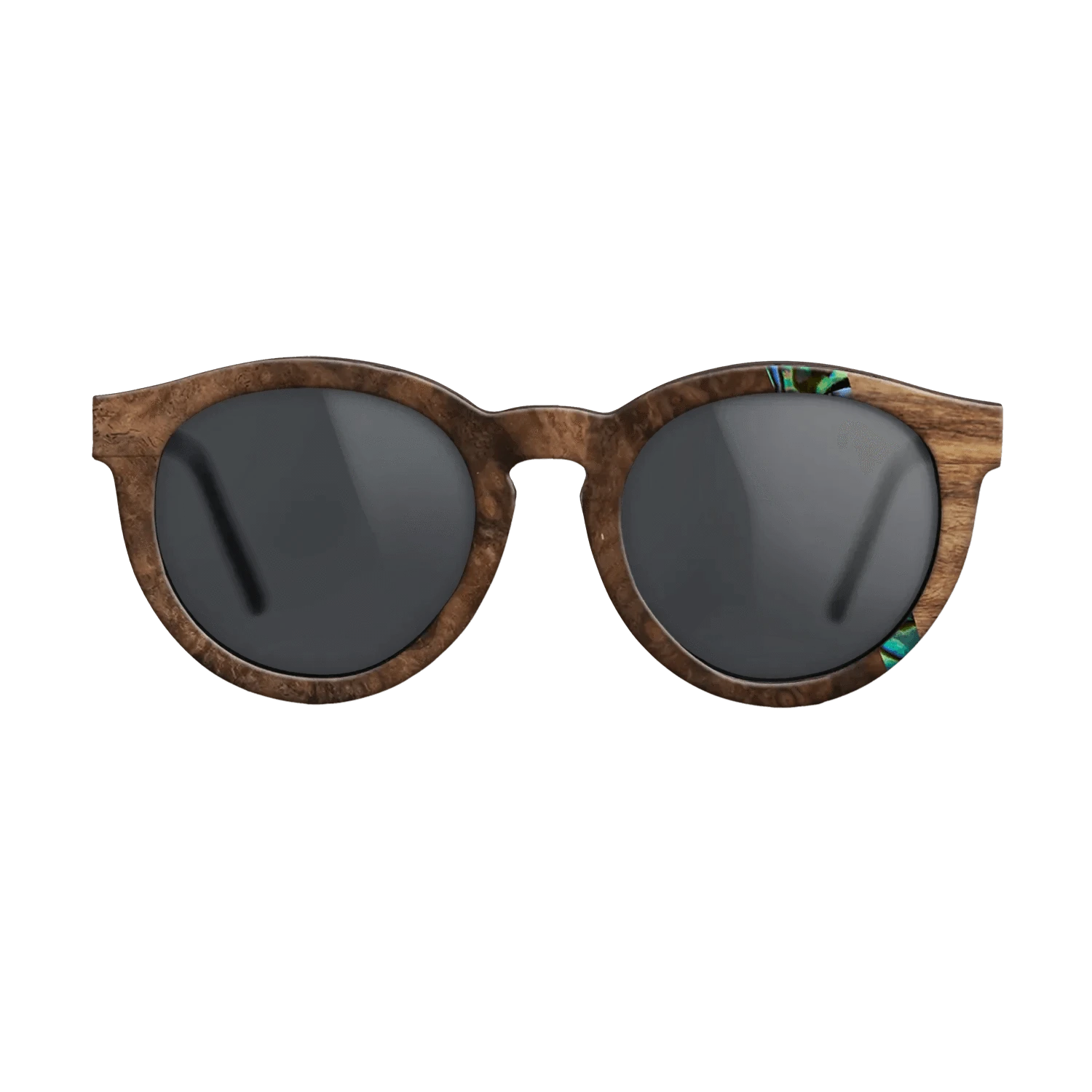 Walnut Burl,Abalone Shell,Santos Rosewood Dark: Wedge - The Rebel - Round - SIRIS wood optic