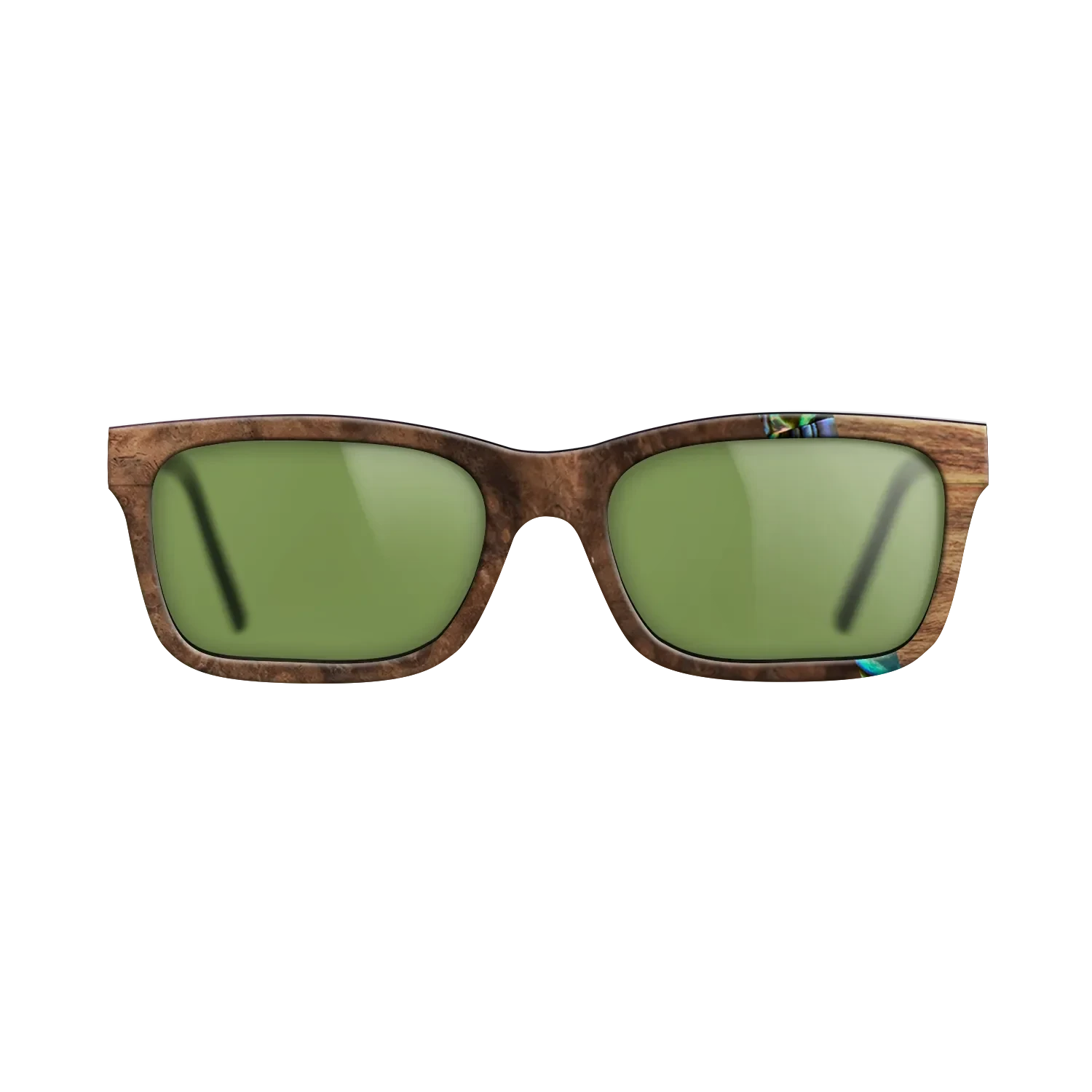 Walnut Burl,Abalone Shell,Santos Rosewood Dark: Wedge - The Sage - Rectangle - SIRIS wood optic