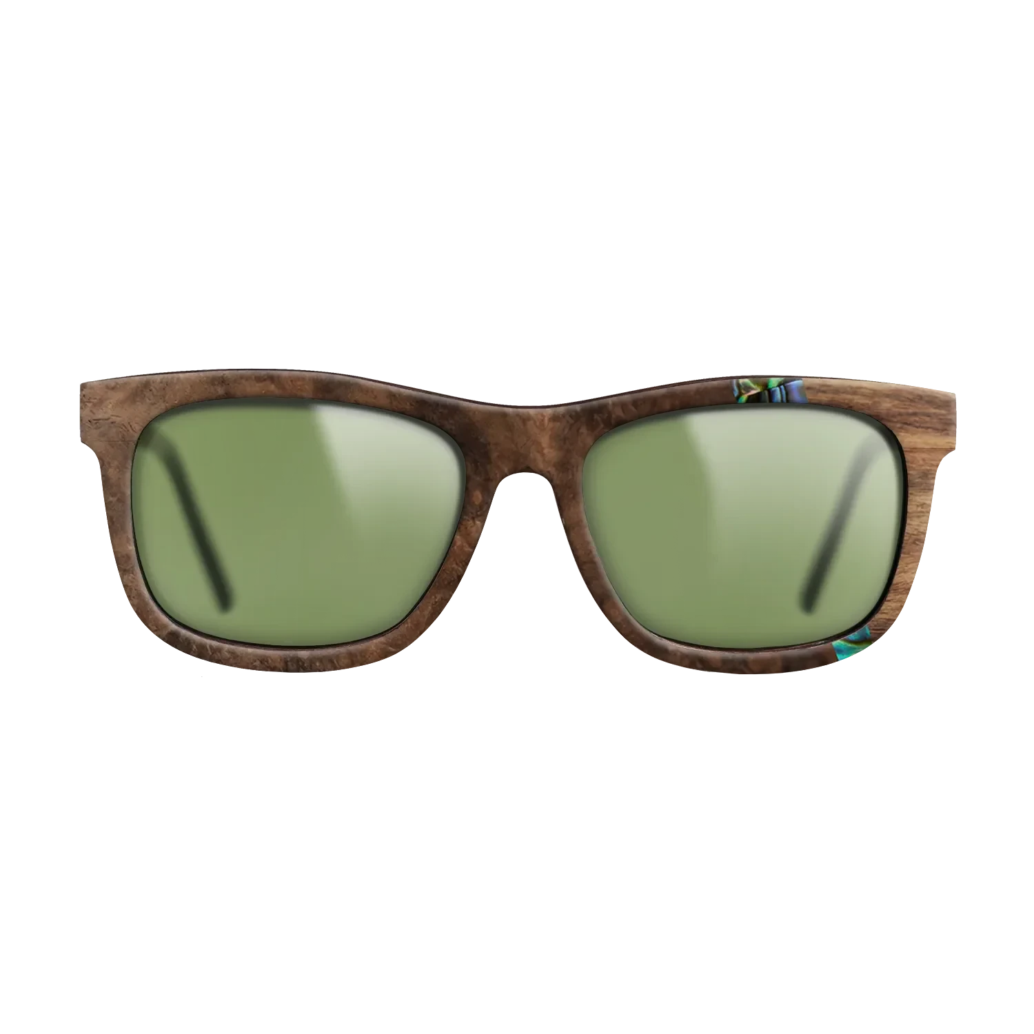 Walnut Burl,Abalone Shell,Santos Rosewood Dark: Wedge - The Hero - Square - SIRIS wood optic