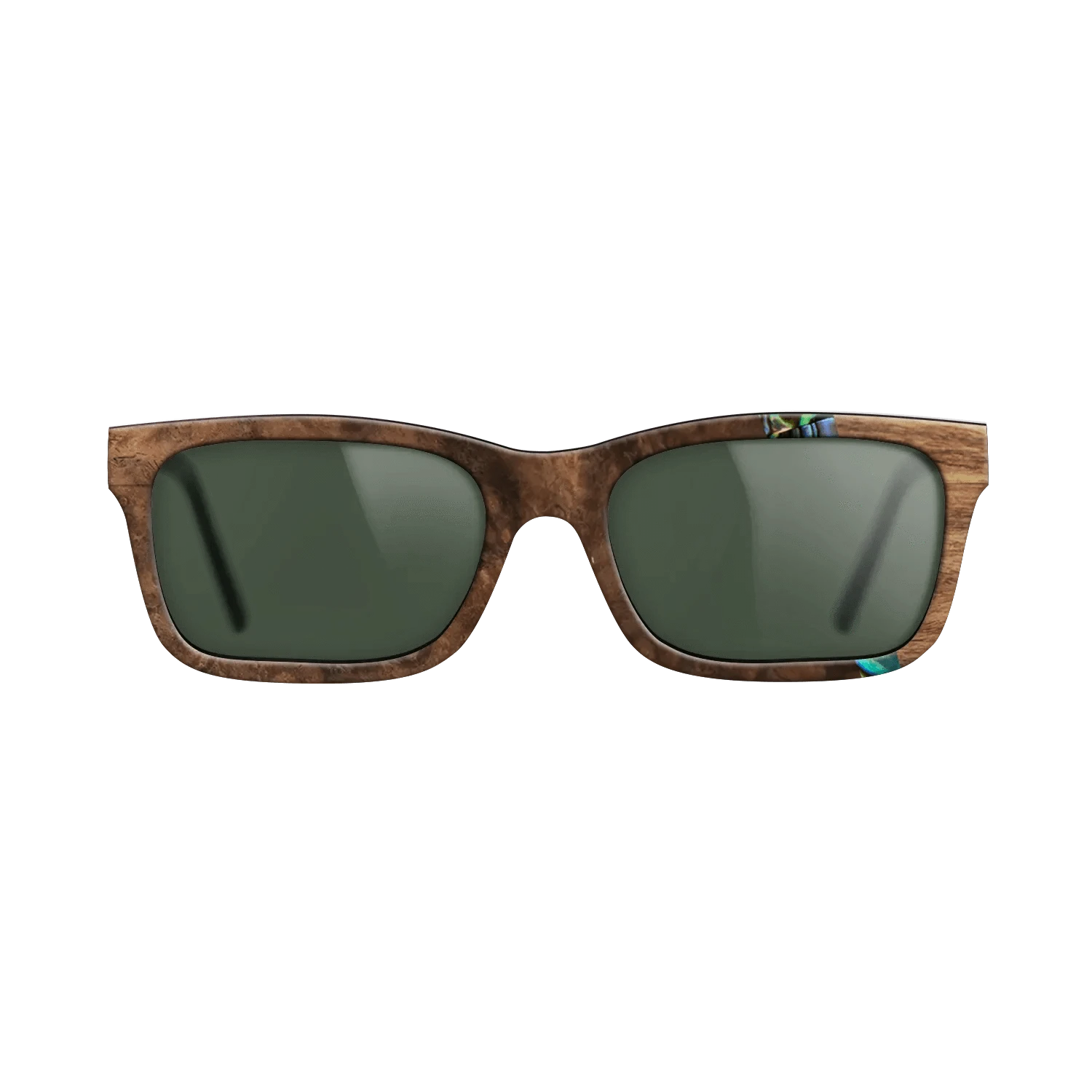 Walnut Burl,Abalone Shell,Santos Rosewood Dark: Wedge - The Sage - Rectangle - SIRIS wood optic